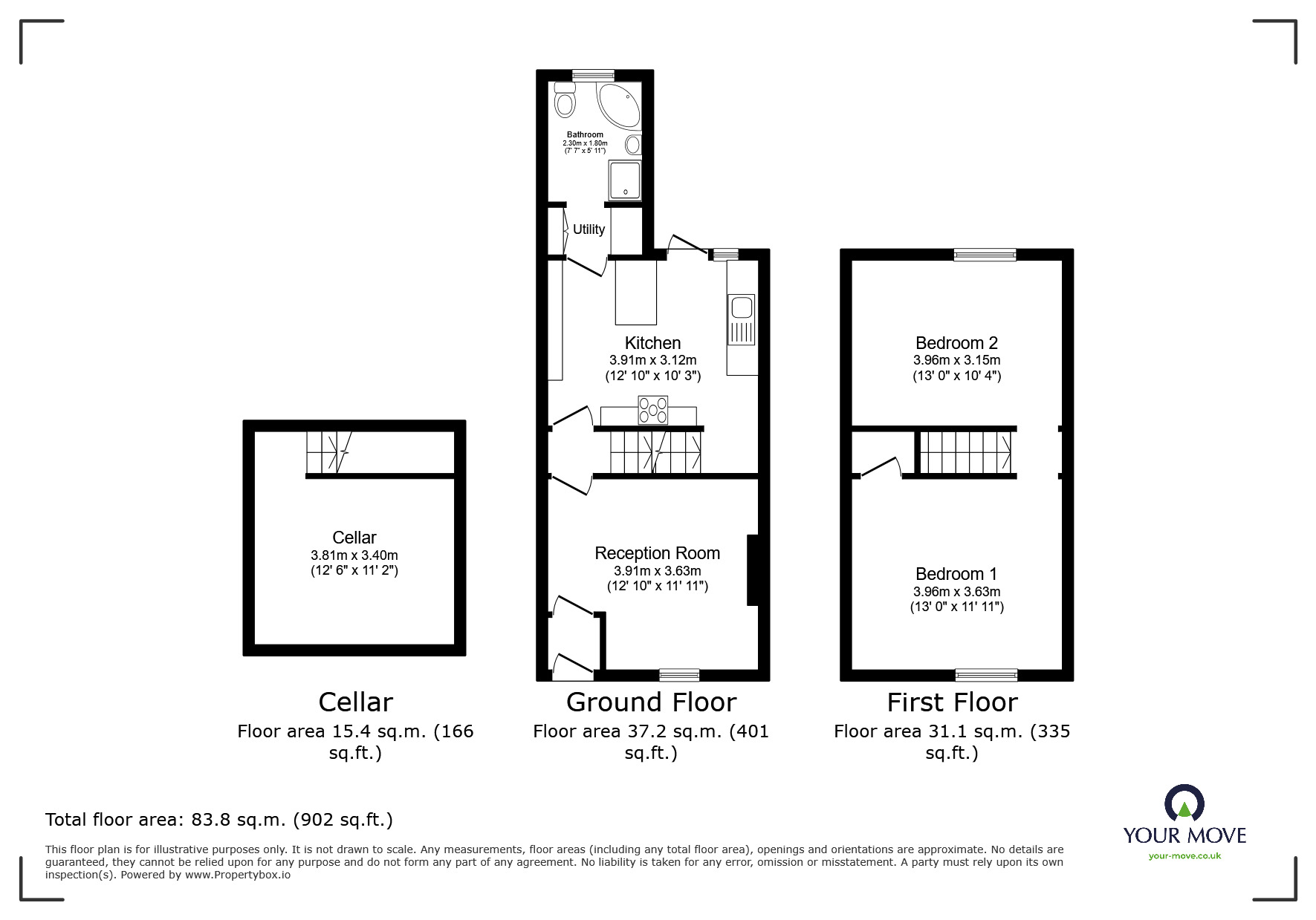 Floorplan of 2 bedroom Mid Terrace House for sale, High Street, Rainham, Kent, ME8