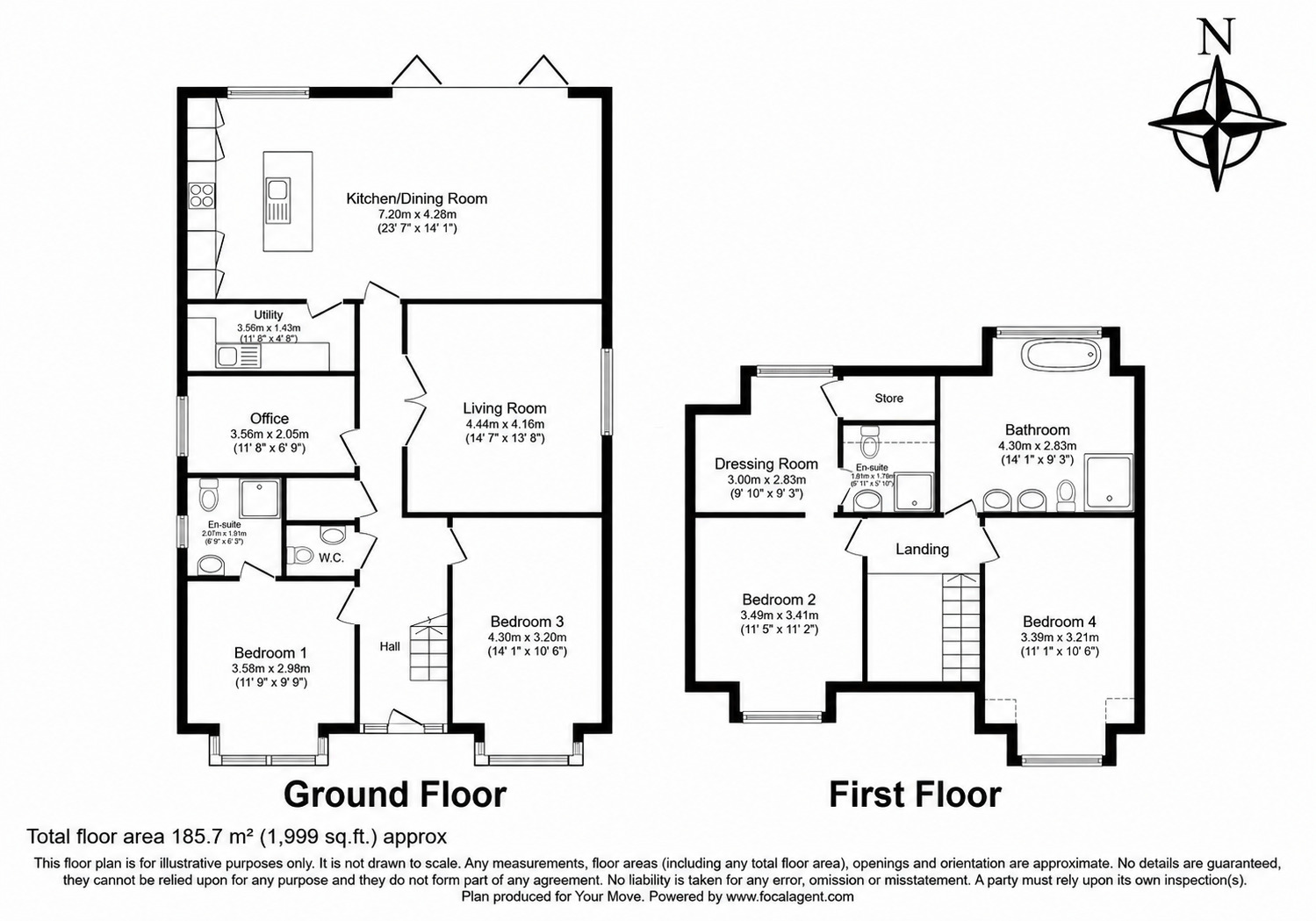 Floorplan of 4 bedroom Detached House for sale, Chaffes Lane, Upchurch, Kent, ME9