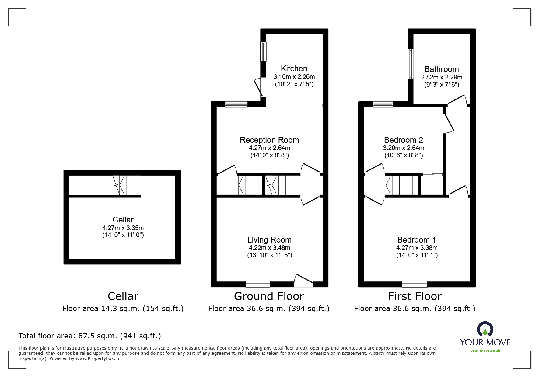 Floorplan of 2 bedroom End Terrace House for sale, High Street, Newington, Kent, ME9