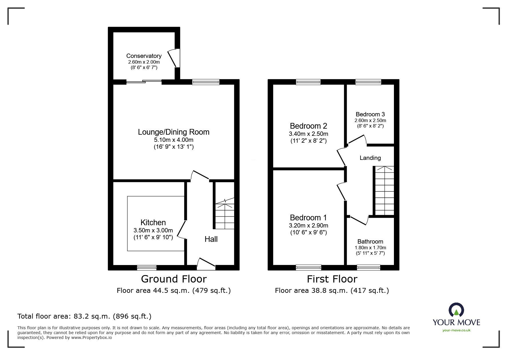 Floorplan of 3 bedroom End Terrace House for sale, Burnham Walk, Rainham, Kent, ME8
