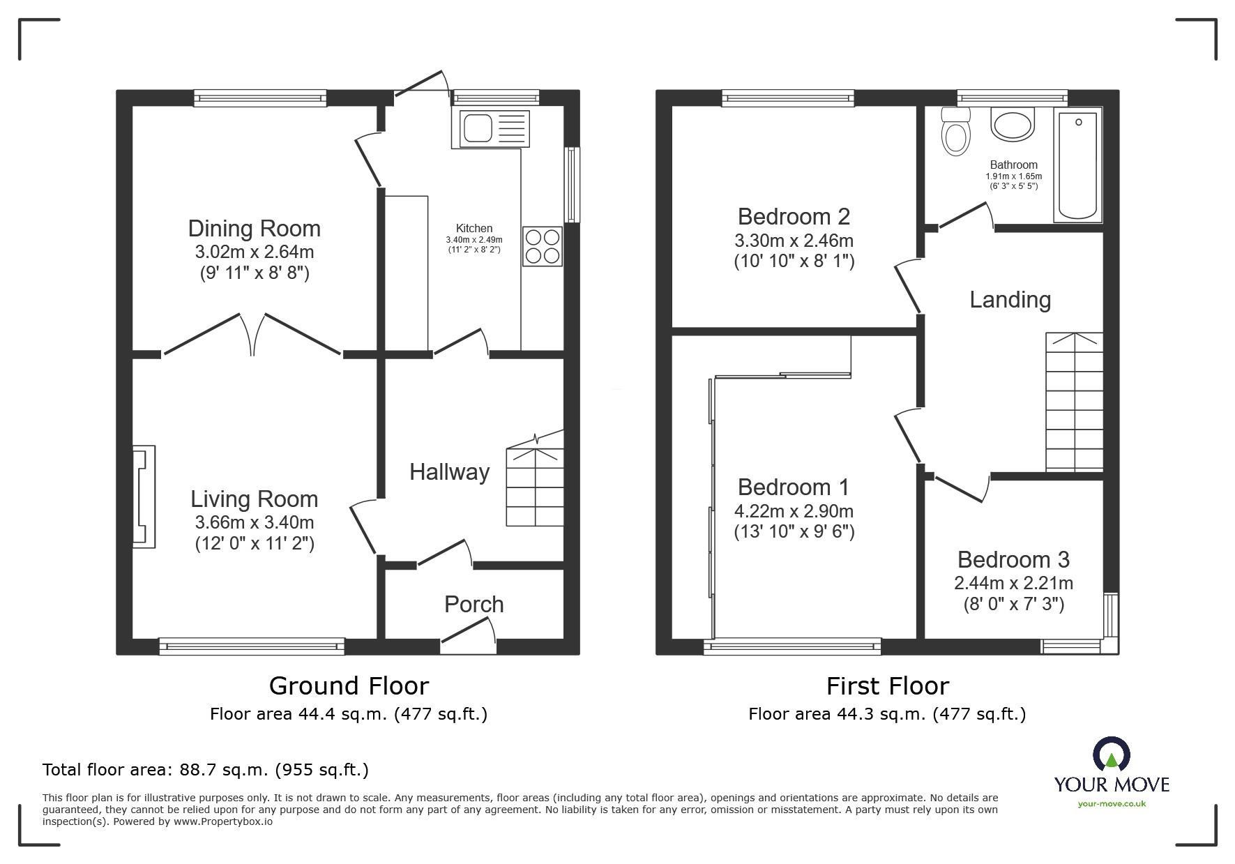 Floorplan of 3 bedroom Semi Detached House for sale, Lyndhurst Avenue, Gillingham, Kent, ME8
