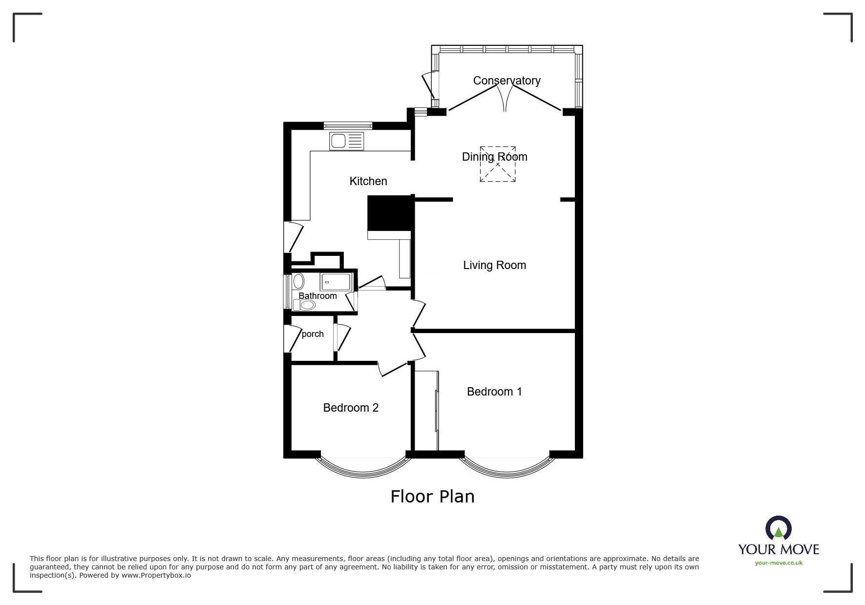 Floorplan of 2 bedroom Semi Detached Bungalow for sale, Chalky Bank, Rainham, Kent, ME8