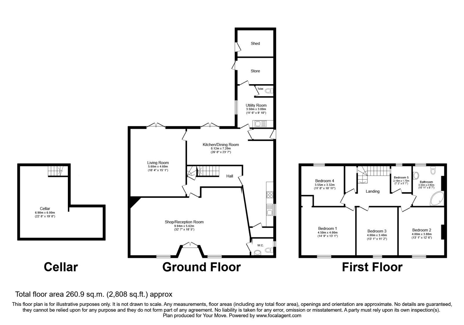Floorplan of 5 bedroom Semi Detached House to rent, High Street, Newington, Kent, ME9