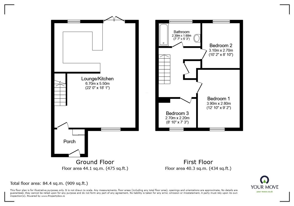Floorplan of 3 bedroom Mid Terrace House for sale, Rycaut Close, Gillingham, Kent, ME8