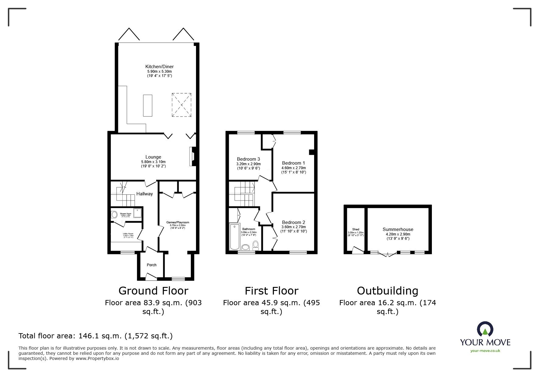 Floorplan of 4 bedroom End Terrace House for sale, Queendown Avenue, Gillingham, Kent, ME8