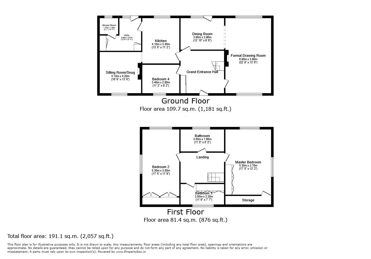 Floorplan of 4 bedroom Detached House for sale, Spekes Road, Hempstead, Kent, ME7