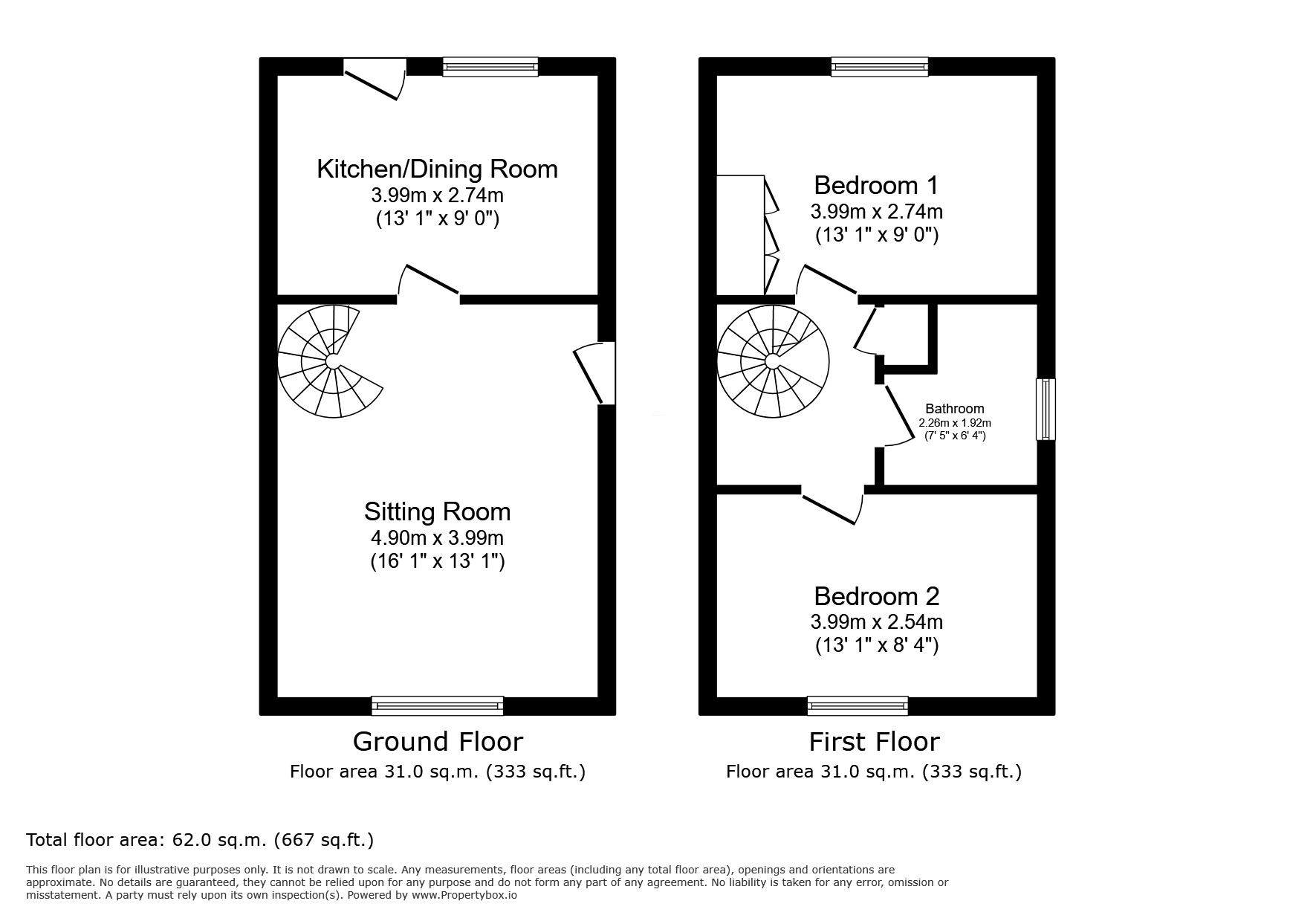 Floorplan of 2 bedroom End Terrace House for sale, Laurel Walk, Rainham, Kent, ME8