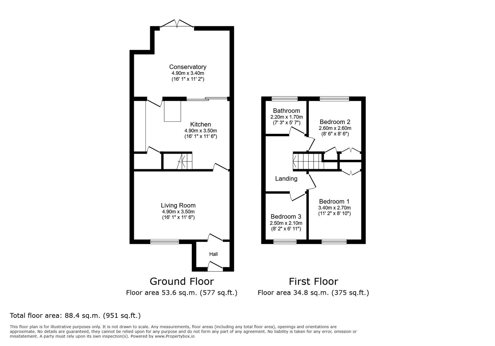 Floorplan of 3 bedroom Mid Terrace House for sale, Mierscourt Road, Rainham, Kent, ME8