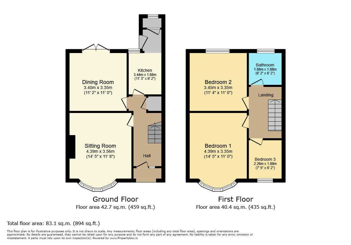 Floorplan of 3 bedroom Mid Terrace House for sale, Priory Road, Gillingham, Kent, ME8