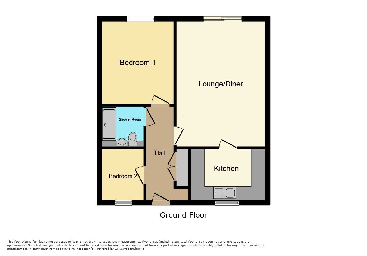 Floorplan of 2 bedroom End Terrace Bungalow for sale, Guardian Court, Rainham, Kent, ME8