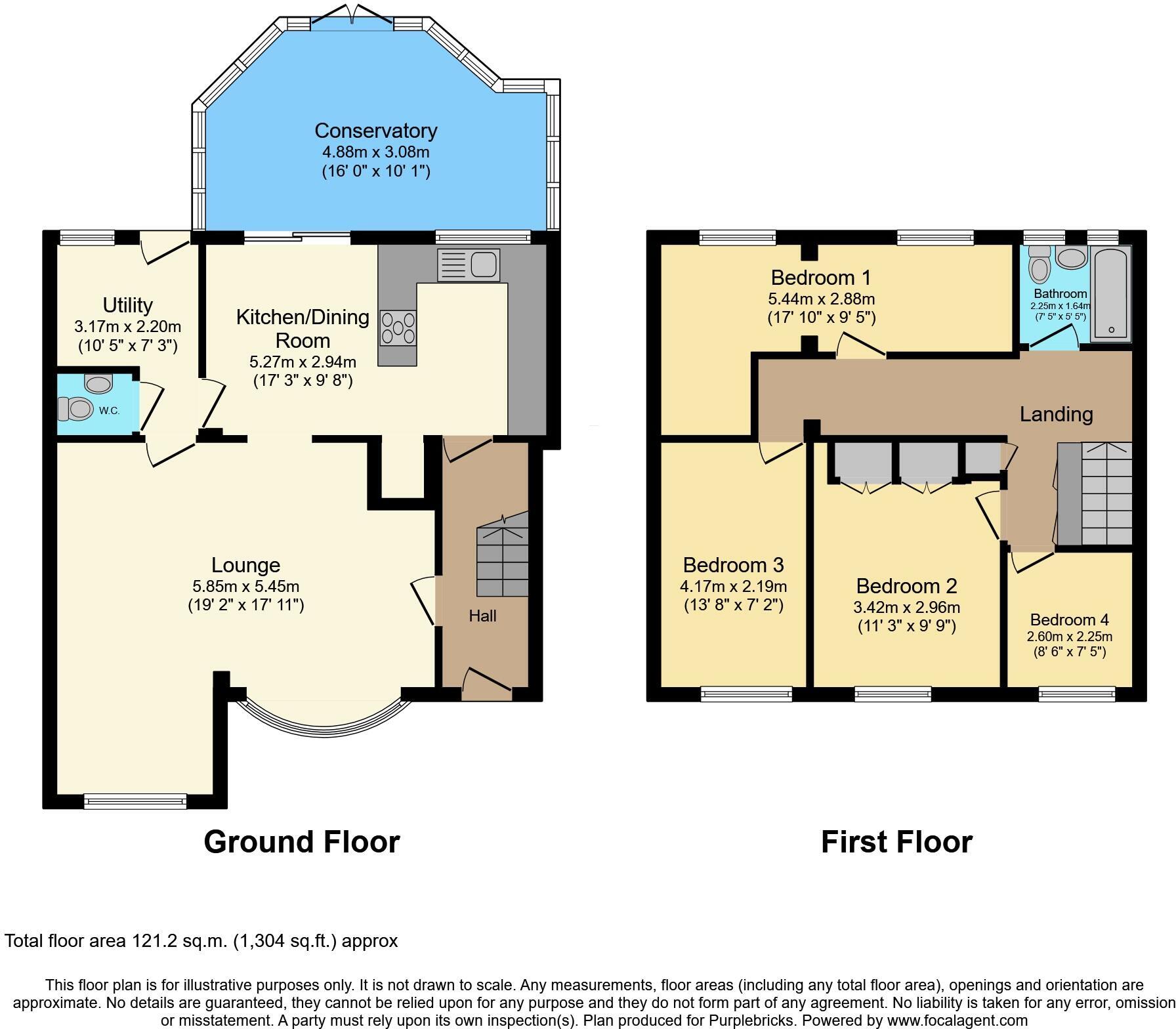 Floorplan of 4 bedroom Semi Detached House for sale, Bayswater Drive, Rainham, Kent, ME8
