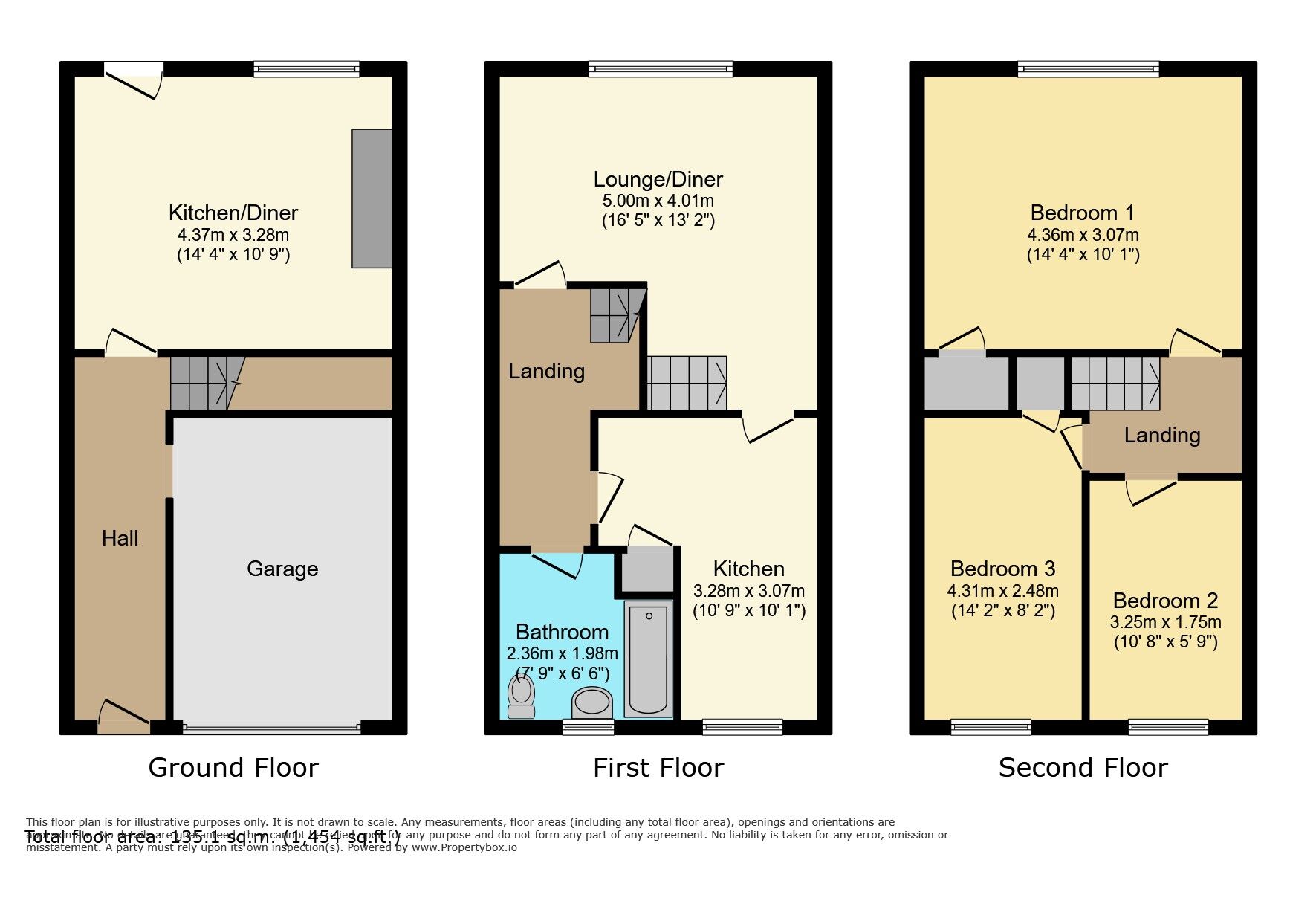 Floorplan of 3 bedroom End Terrace House for sale, Beverley Close, Gillingham, Kent, ME8