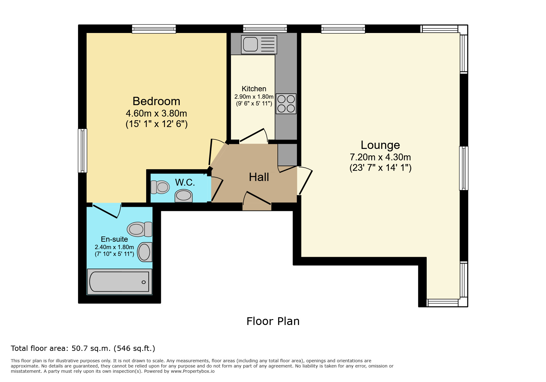Floorplan of 1 bedroom Flat for sale, Stratford Lane, Rainham, Kent, ME8