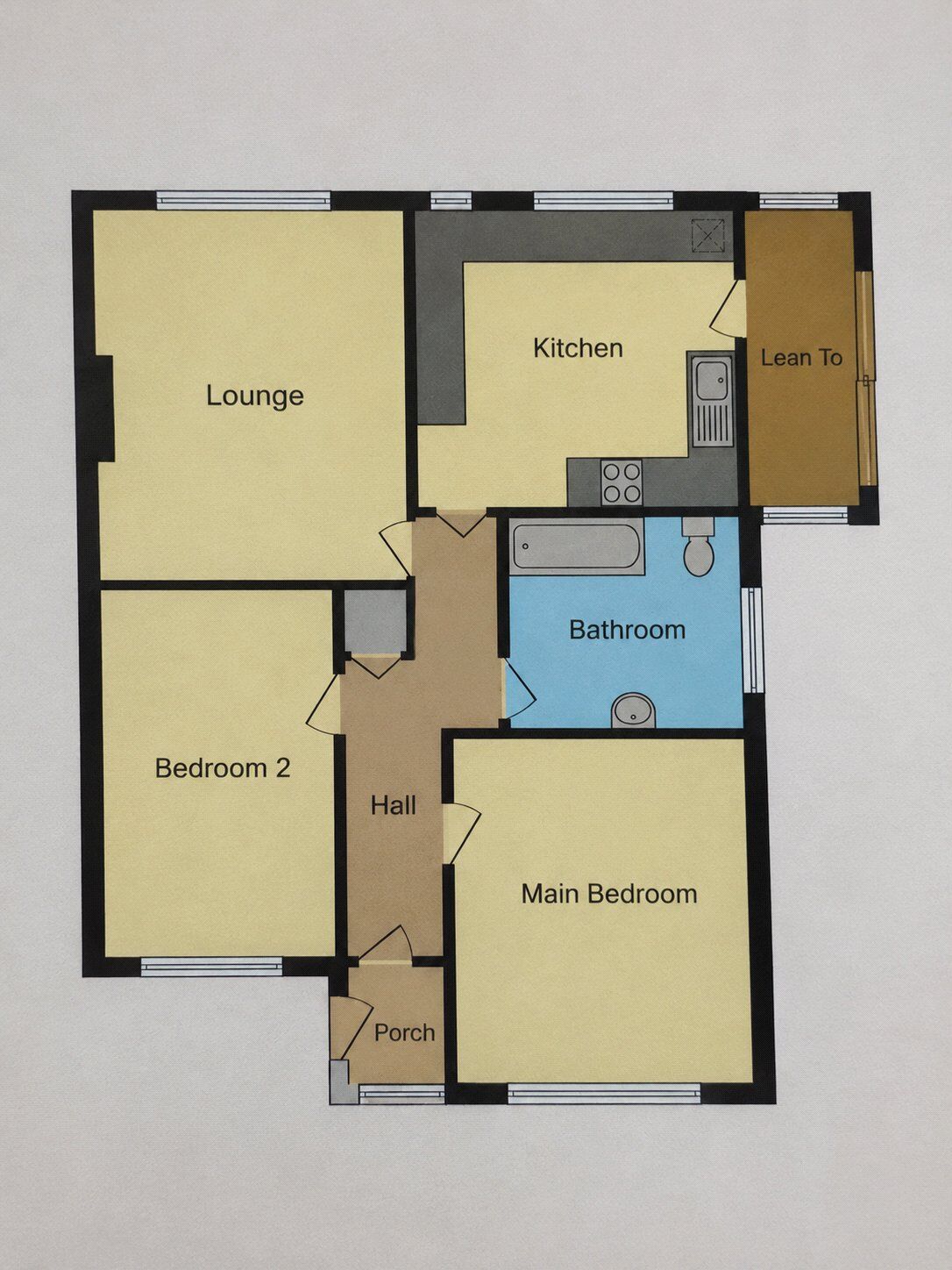 Floorplan of 2 bedroom Semi Detached Bungalow for sale, Marstan Close, Upchurch, Kent, ME9