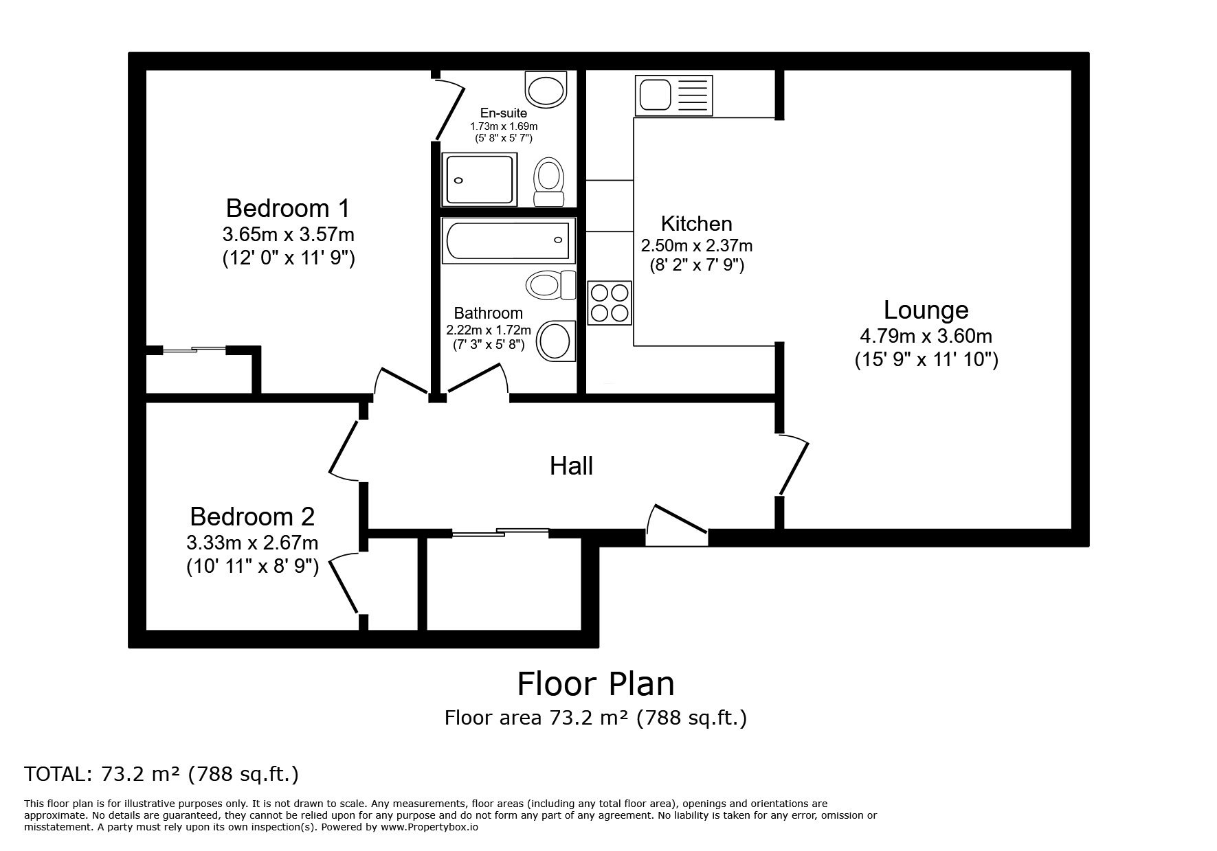 Floorplan of 2 bedroom  Flat to rent, Keating Close, Rochester, Kent, ME1