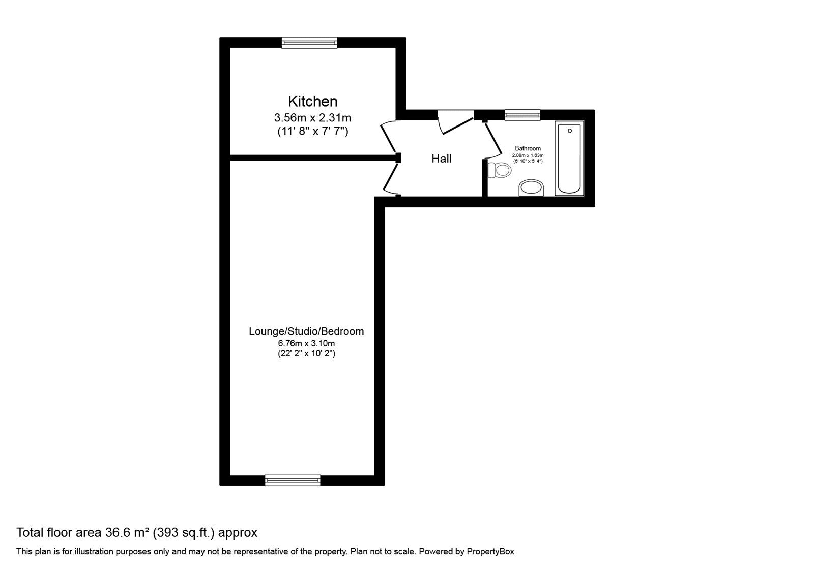 Floorplan of 1 bedroom  Flat to rent, St. Margarets Banks High Street, Rochester, Kent, ME1
