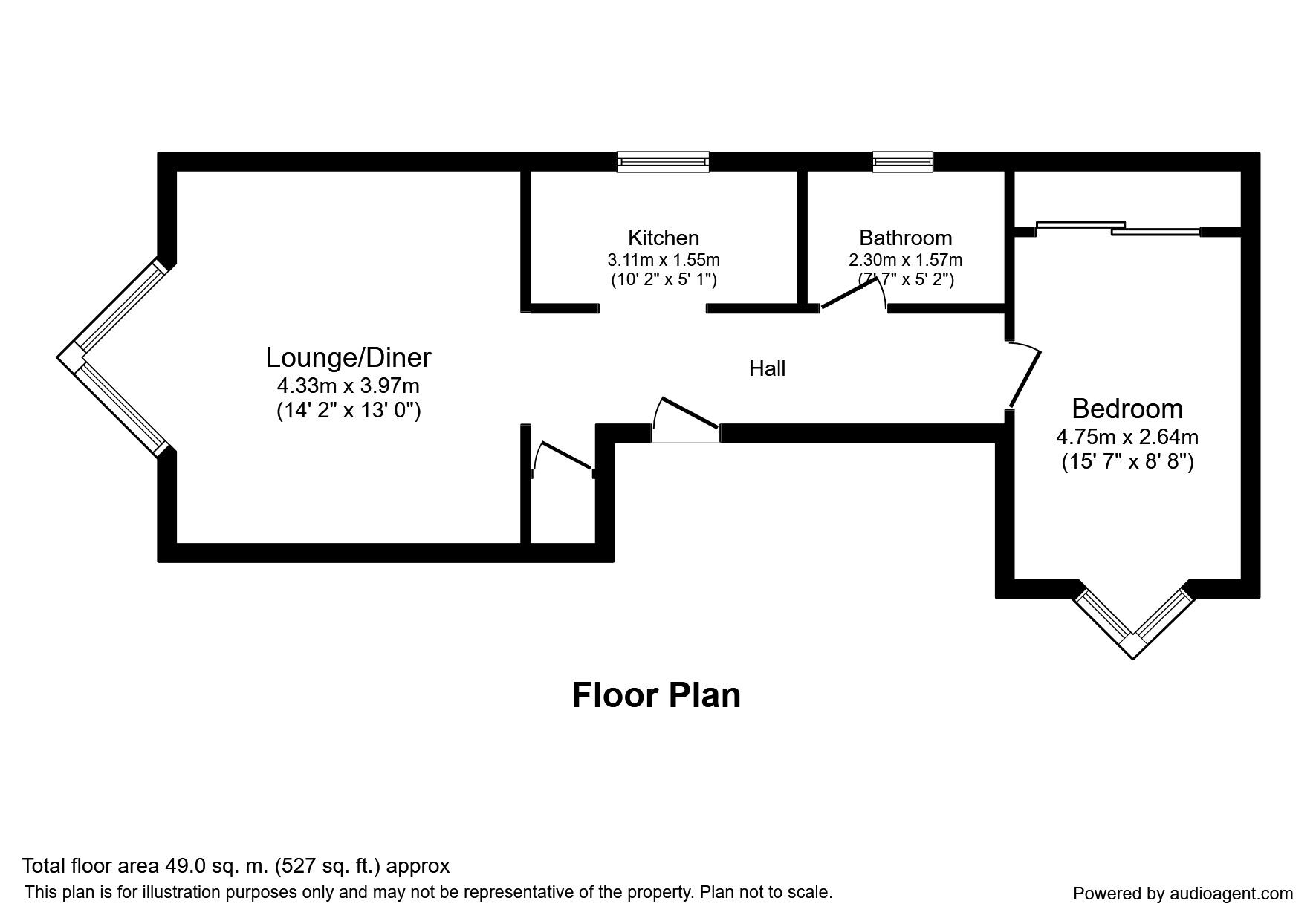 Floorplan of 1 bedroom  Flat to rent, Church Street, Rochester, Kent, ME1