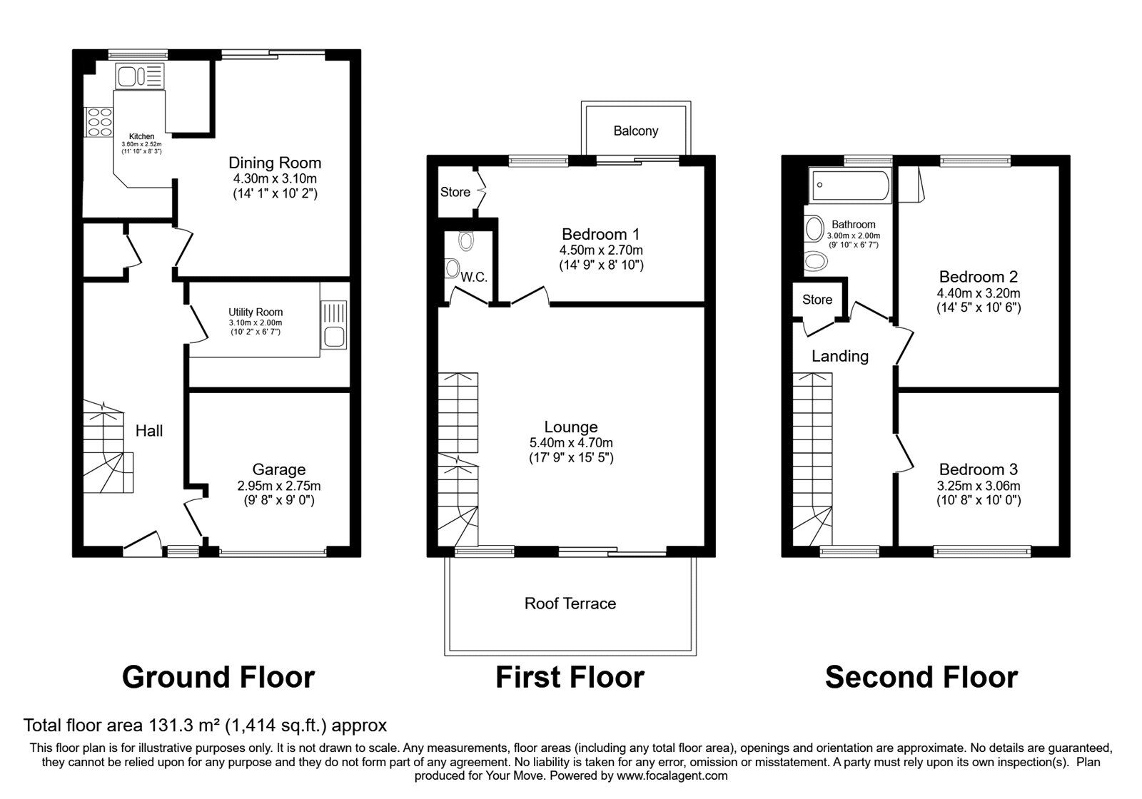 Floorplan of 3 bedroom Mid Terrace House for sale, Nashenden Lane, Rochester, Kent, ME1