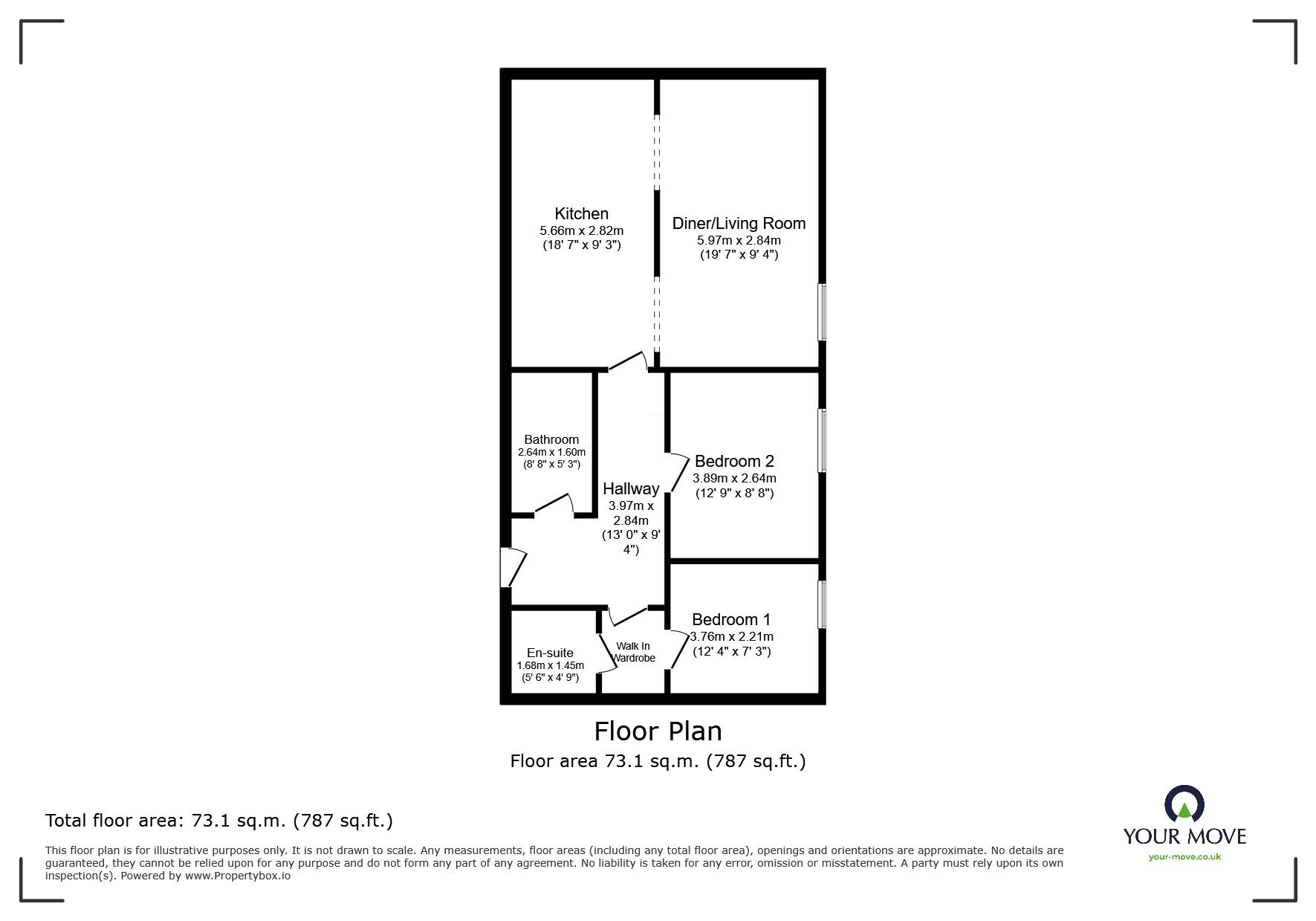 Floorplan of 2 bedroom  Flat for sale, New Road, Rochester, Kent, ME1