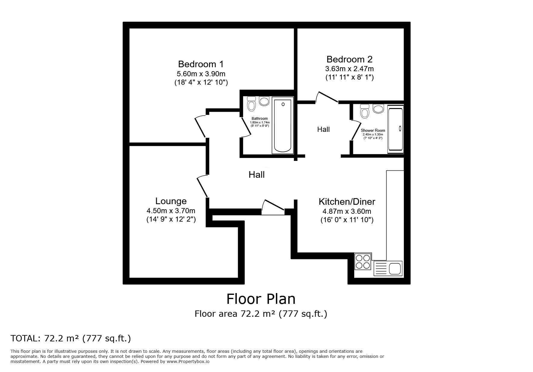 Floorplan of 2 bedroom Flat to rent, Hillside Avenue, Strood, Kent, ME2