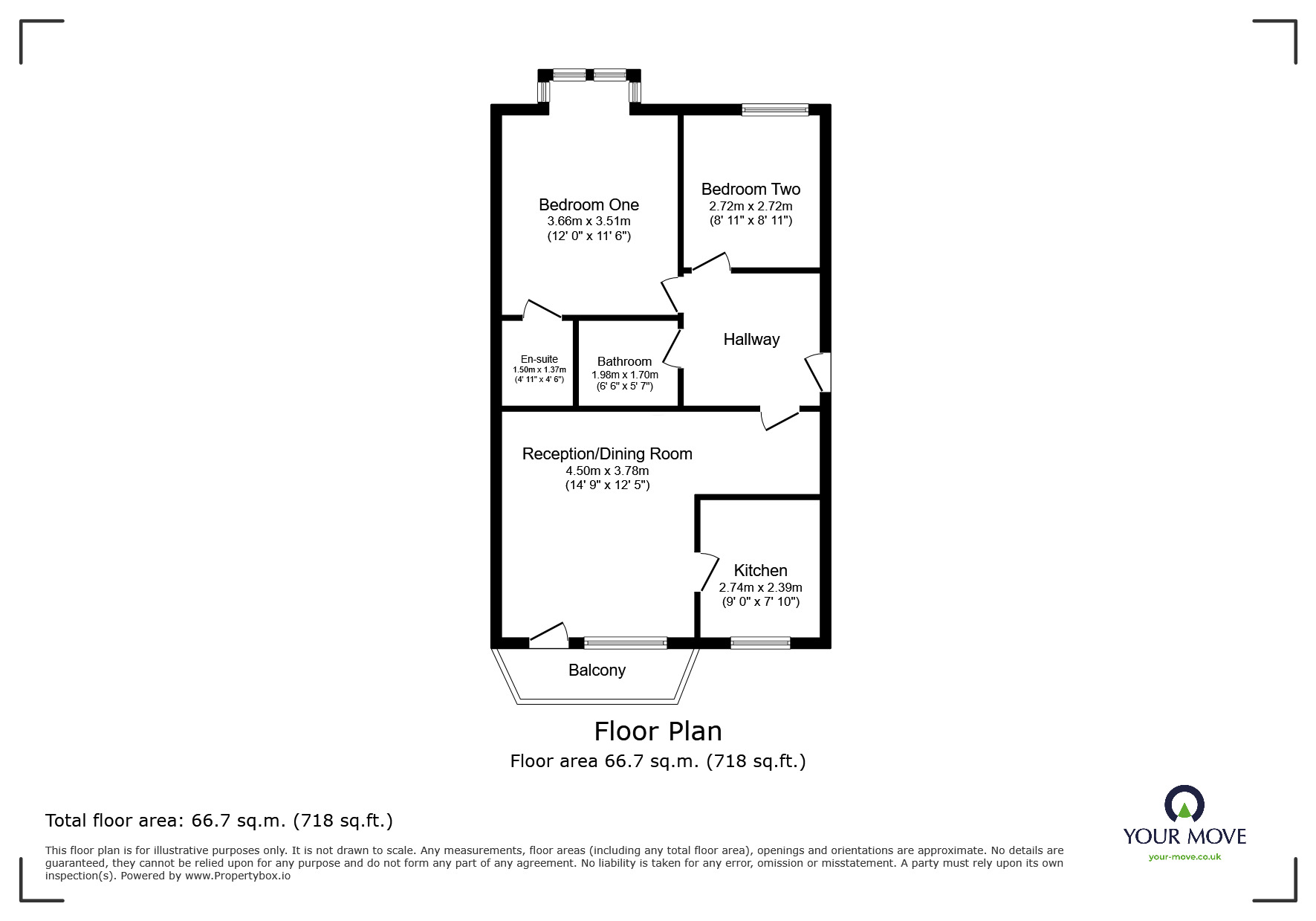 Floorplan of 2 bedroom  Flat for sale, Esplanade, Rochester, Kent, ME1