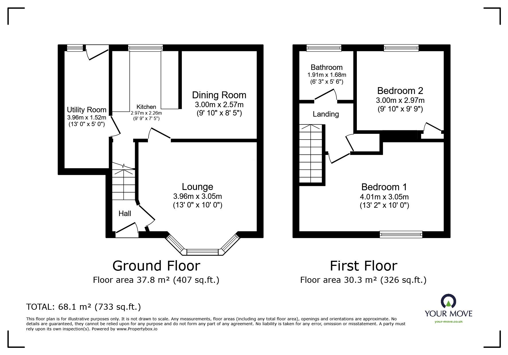 Floorplan of 2 bedroom Semi Detached House for sale, Windward Road, Rochester, Kent, ME1