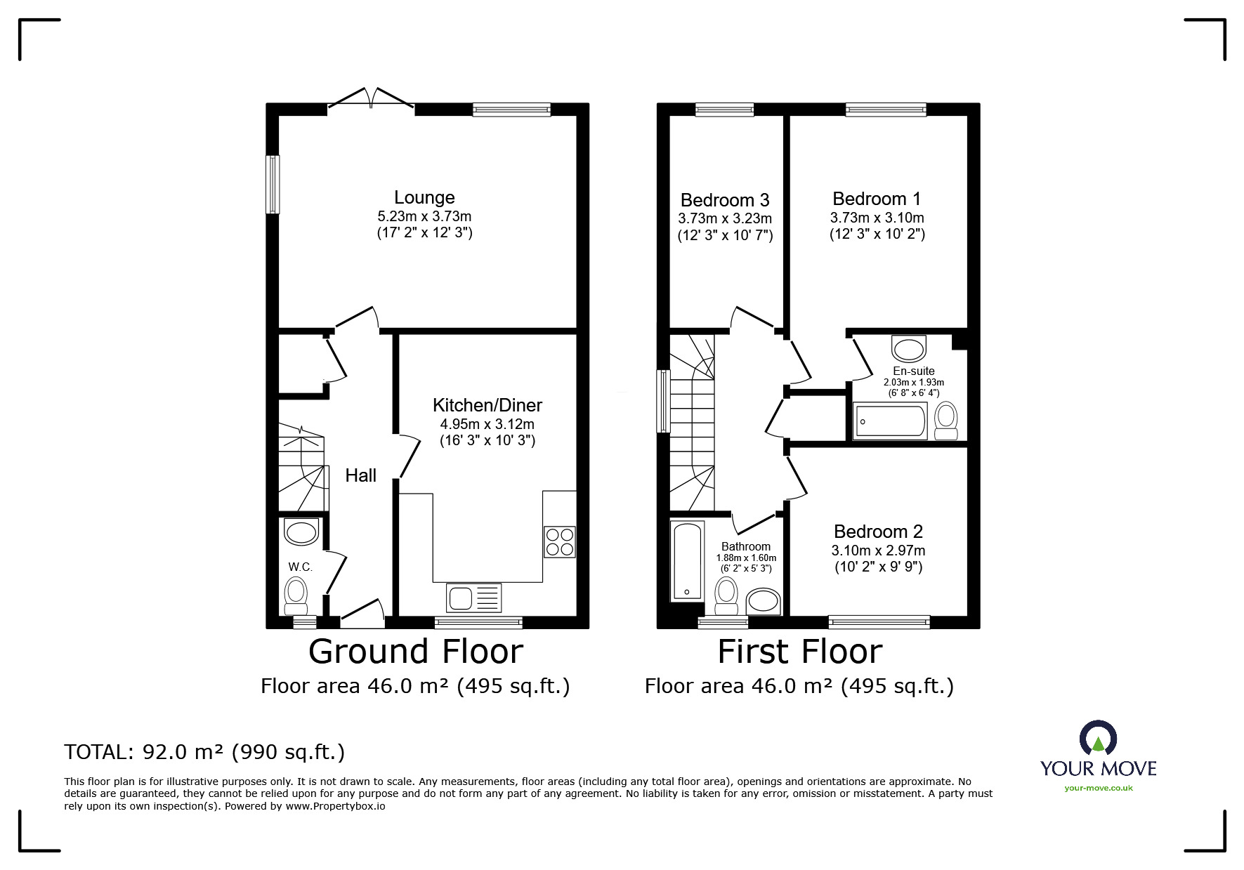 Floorplan of 3 bedroom Semi Detached House to rent, Summerson Close, Rochester, Kent, ME1