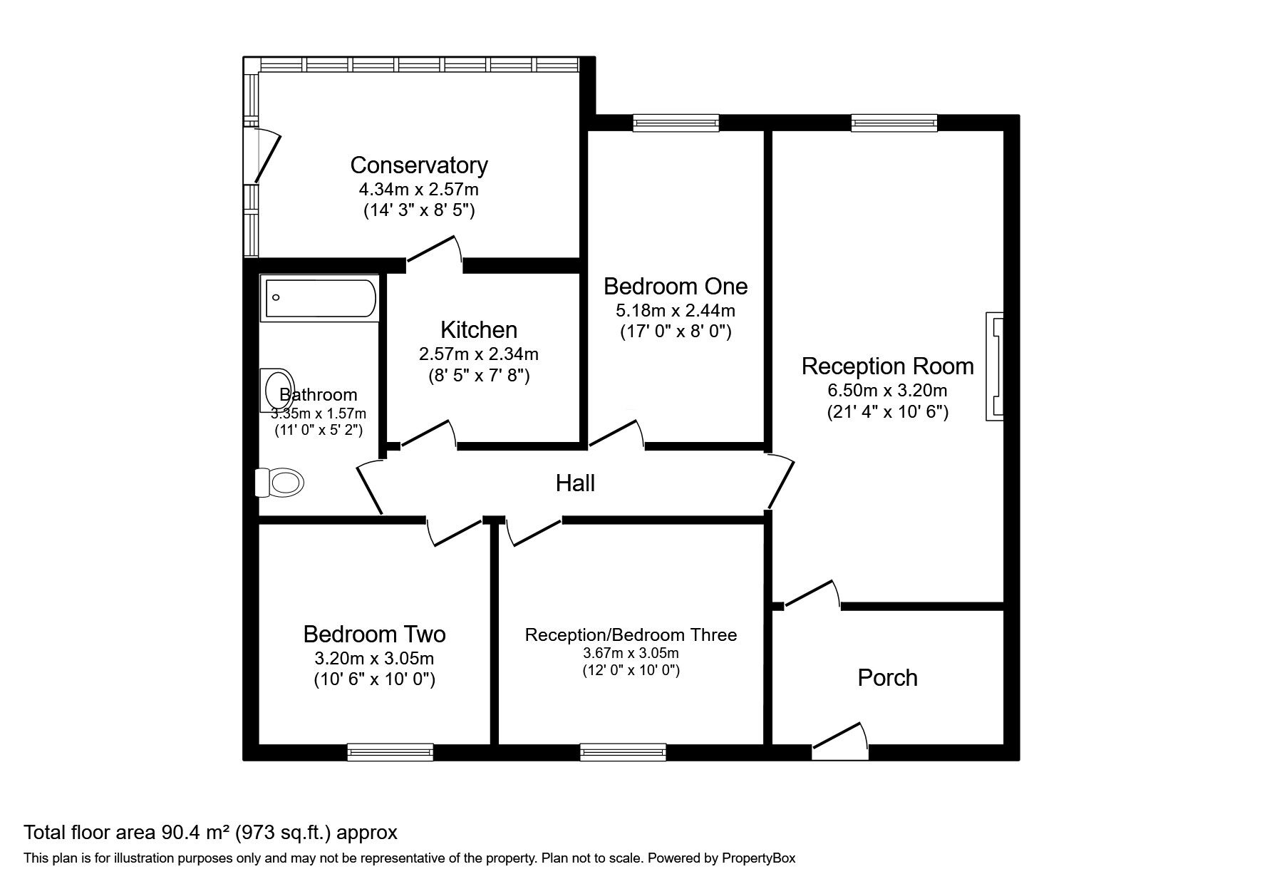 Floorplan of 3 bedroom Detached Bungalow for sale, Gerrard Avenue, Rochester, Kent, ME1