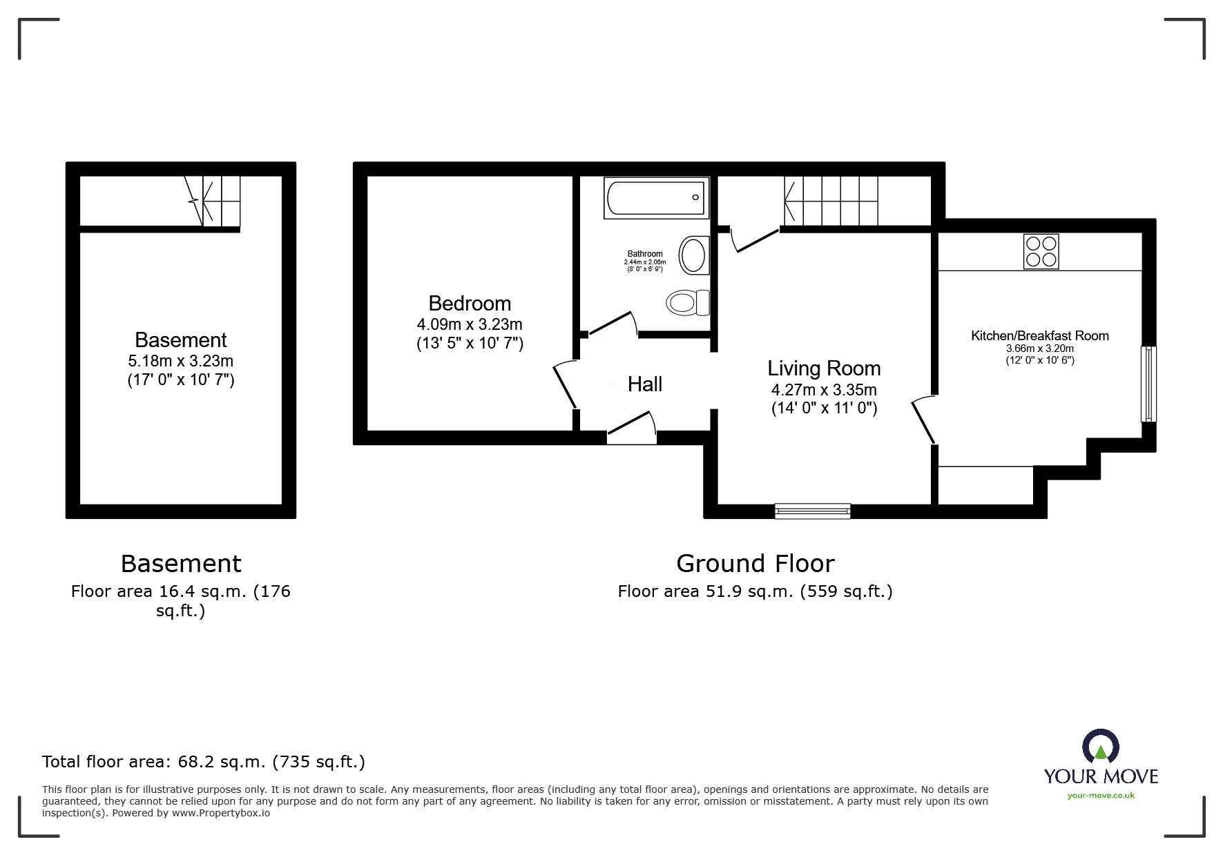 Floorplan of 1 bedroom  Flat to rent, Alexandra Road, Chatham, Kent, ME4