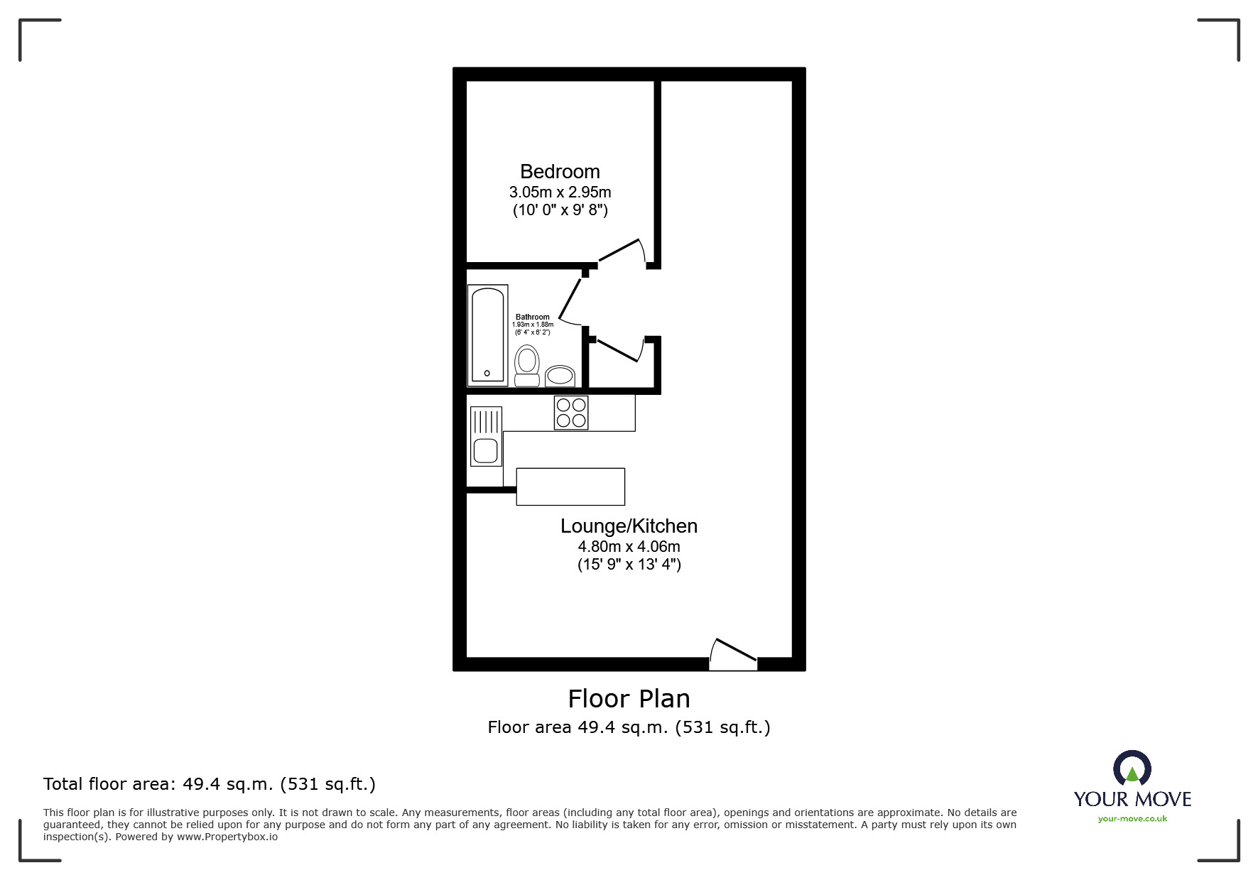 Floorplan of 1 bedroom  Flat for sale, Valley View Road, Rochester, Kent, ME1