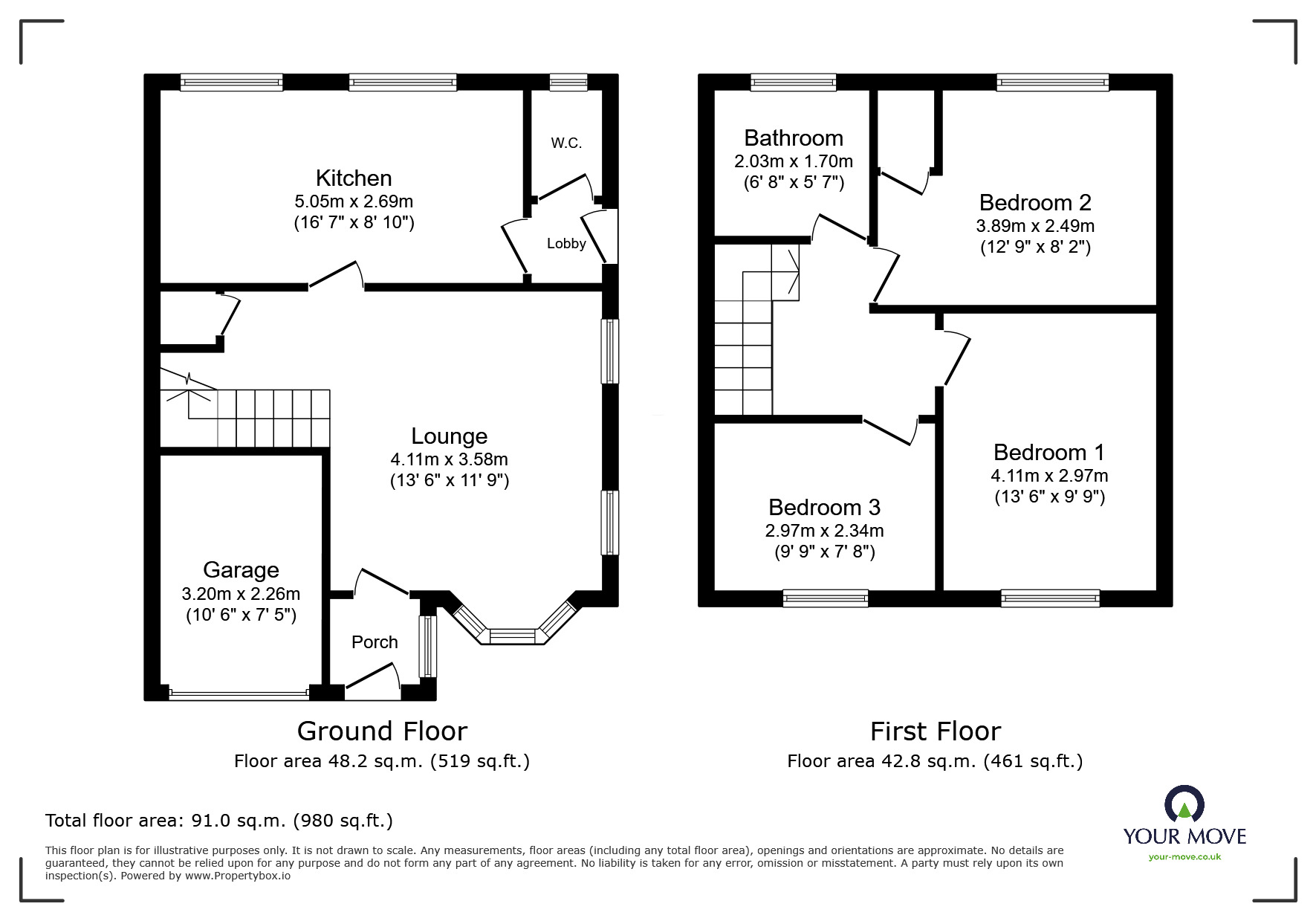 Floorplan of 3 bedroom Semi Detached House for sale, Goddington Road, Rochester, Kent, ME2