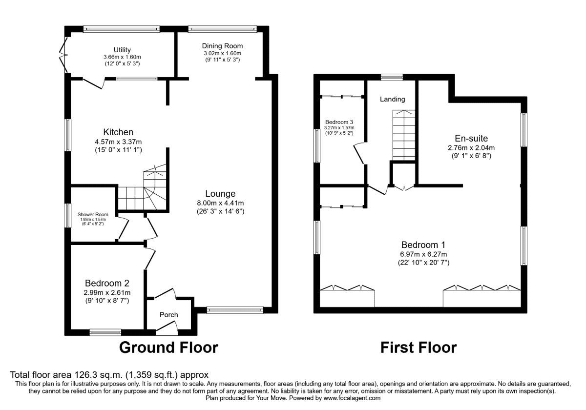 Floorplan of 3 bedroom Semi Detached House to rent, Nickleby Close, Rochester, Kent, ME1