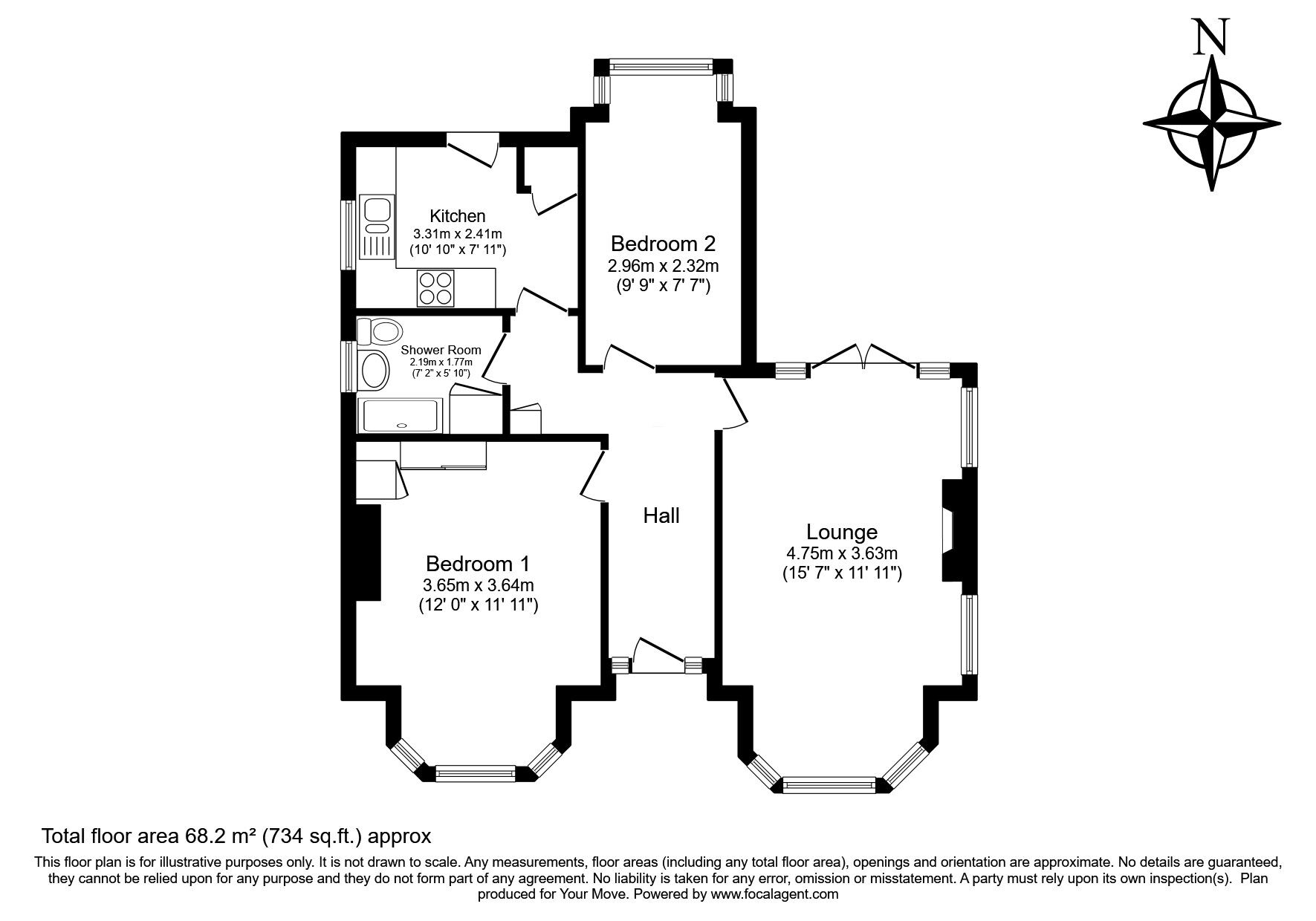 Floorplan of 2 bedroom Detached Bungalow for sale, Wilson Avenue, Rochester, Kent, ME1