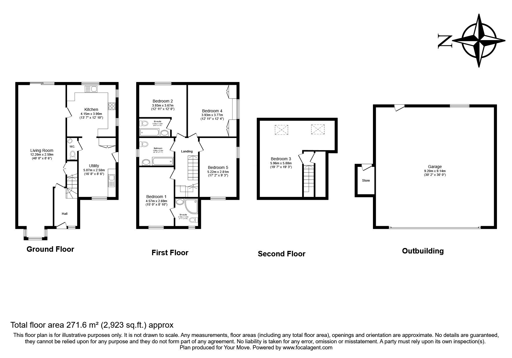 Floorplan of 5 bedroom Detached House for sale, High Street, Wouldham, Kent, ME1
