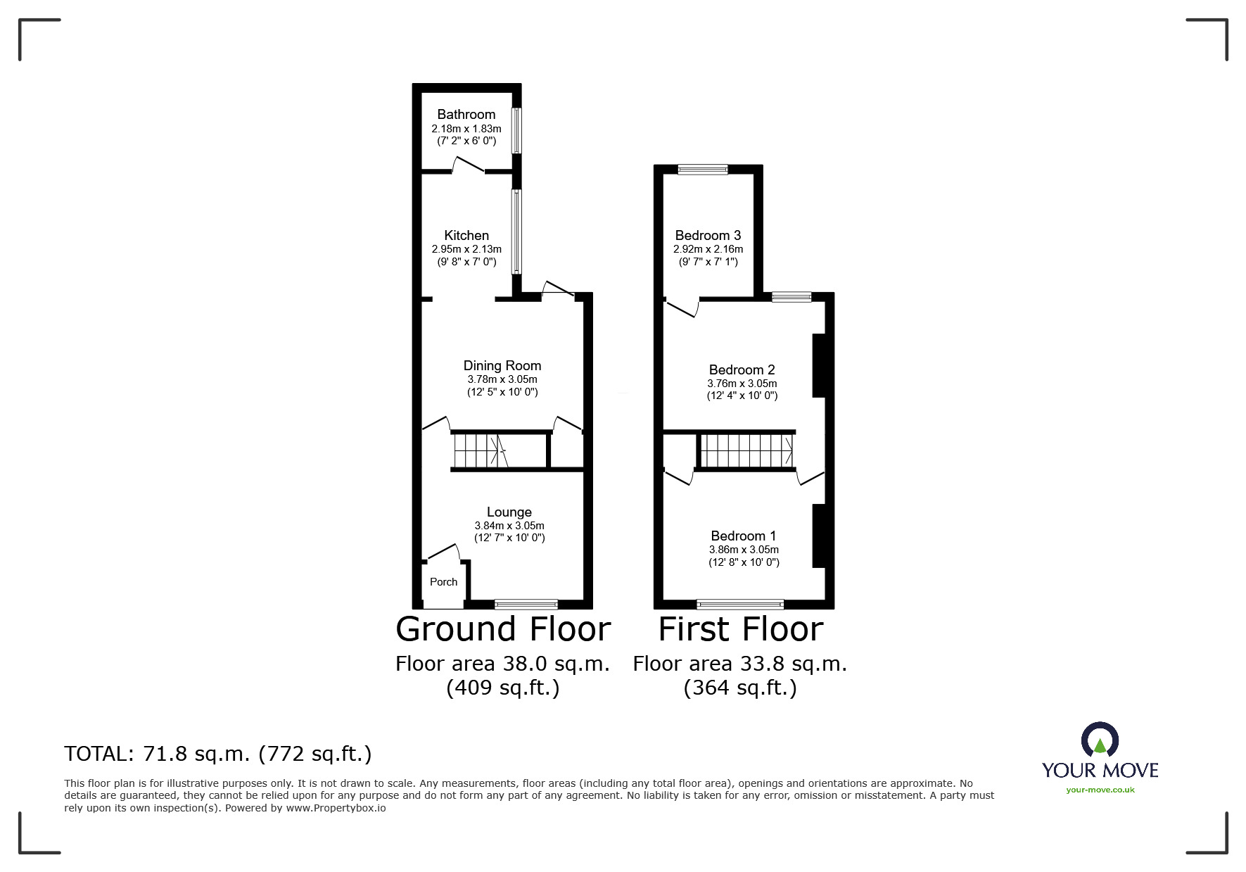 Floorplan of 3 bedroom Mid Terrace House for sale, Gordon Road, ME4