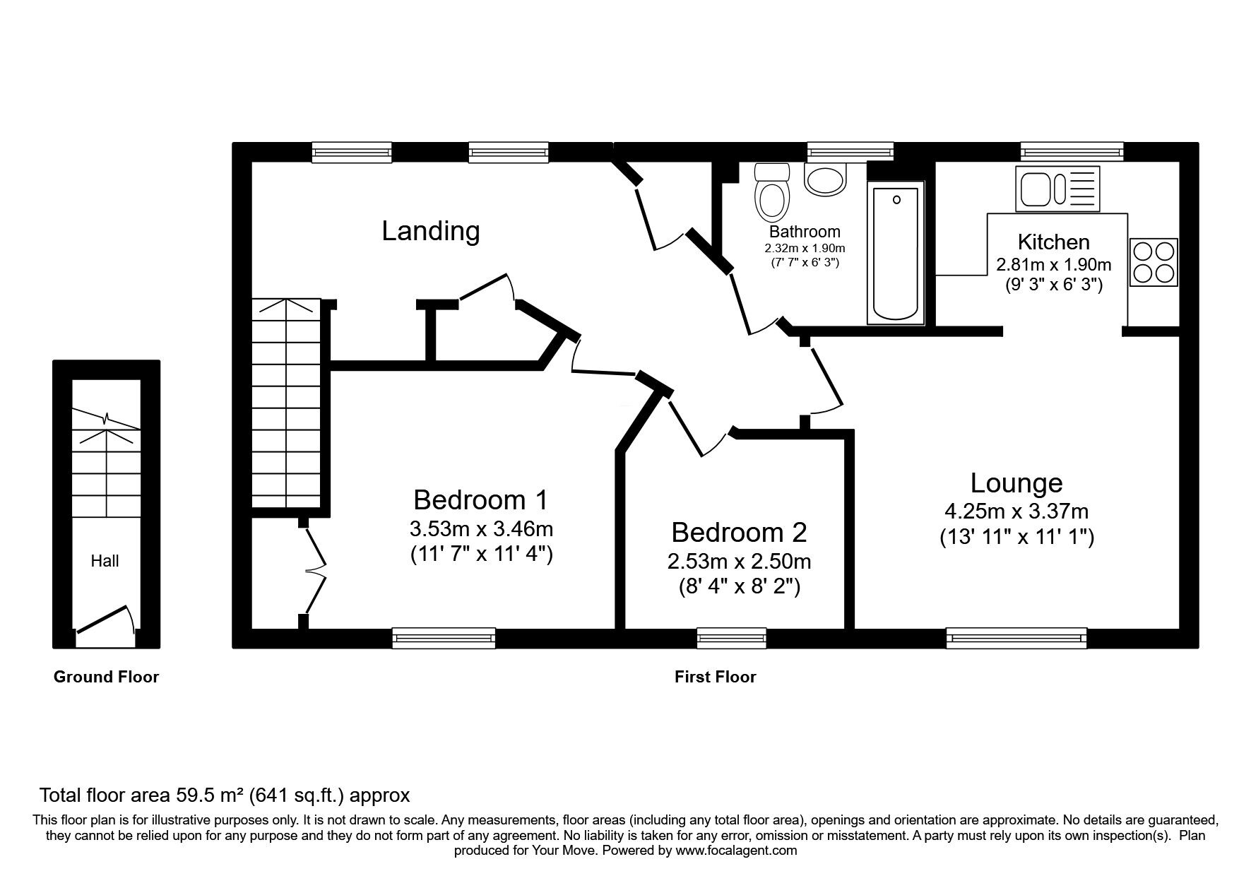 Floorplan of 2 bedroom Link Detached Flat for sale, Summerson Close, Rochester, ME1