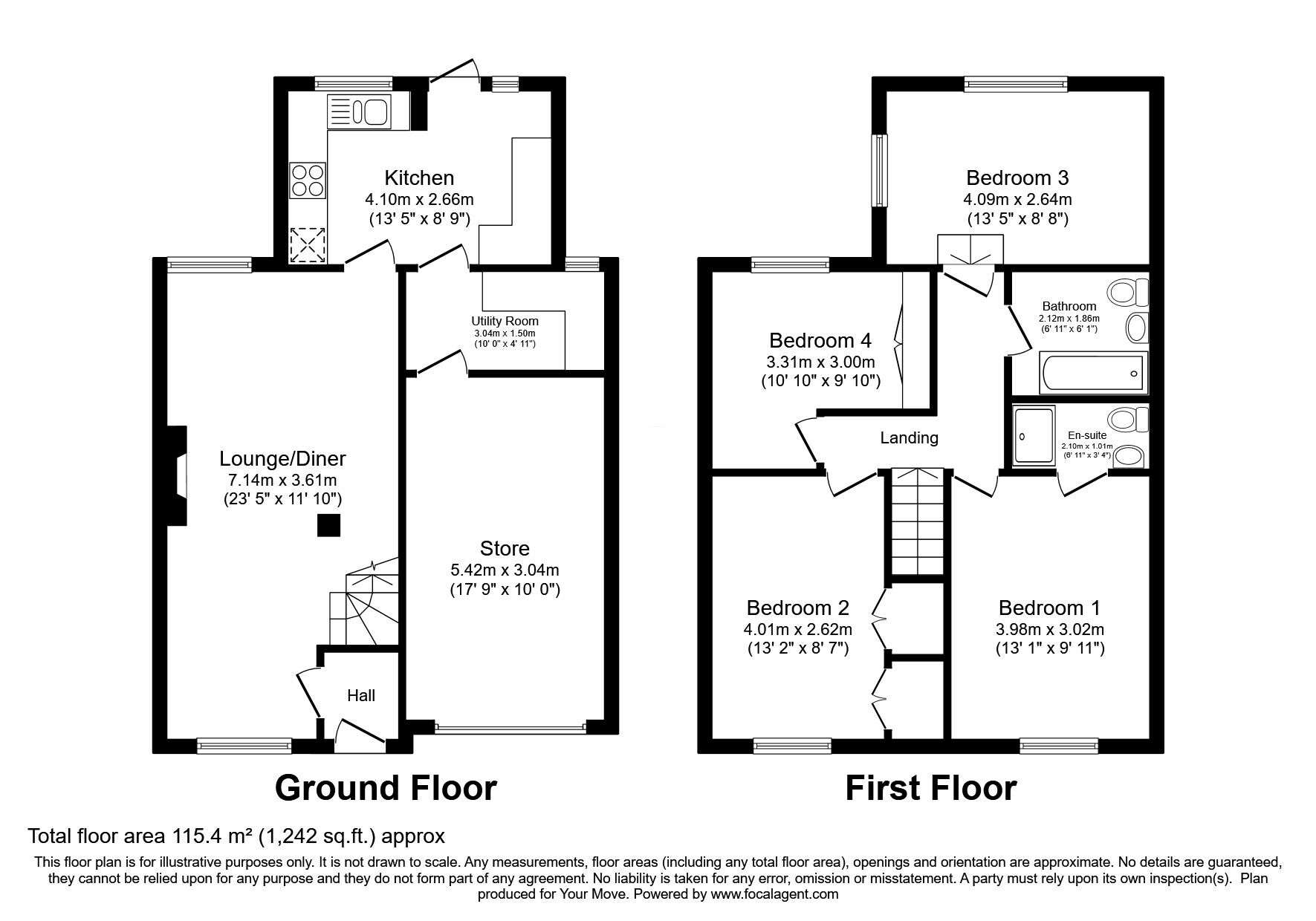 Floorplan of 4 bedroom Detached House for sale, Laura Place, Rochester, Kent, ME1