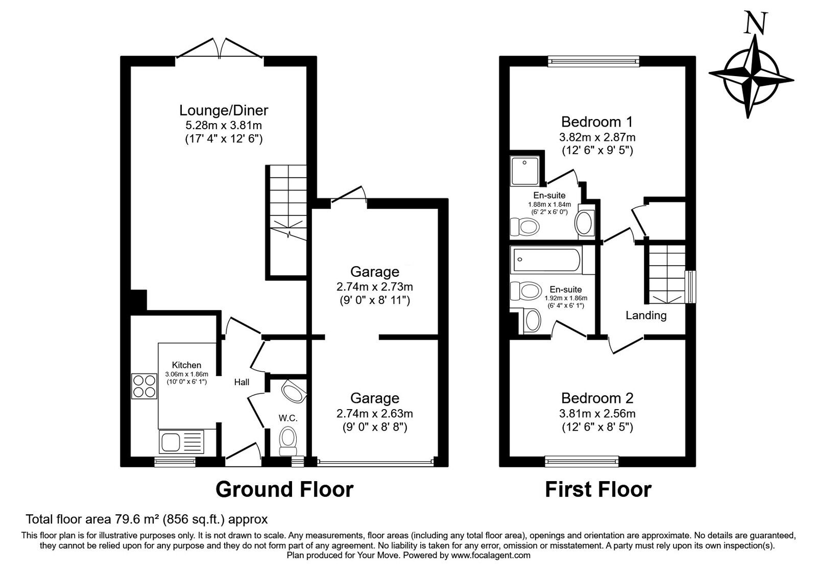 Floorplan of 2 bedroom End Terrace House for sale, Fordwich Drive, Rochester, Kent, ME2