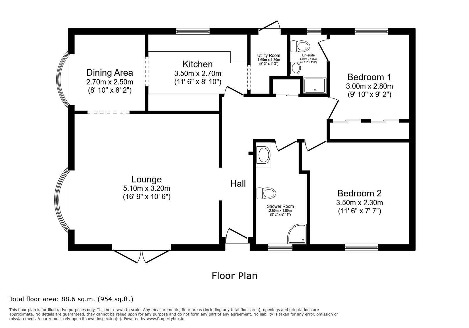 Floorplan of 2 bedroom Detached Property for sale, Kingsmead Park, Allhallows, Kent, ME3