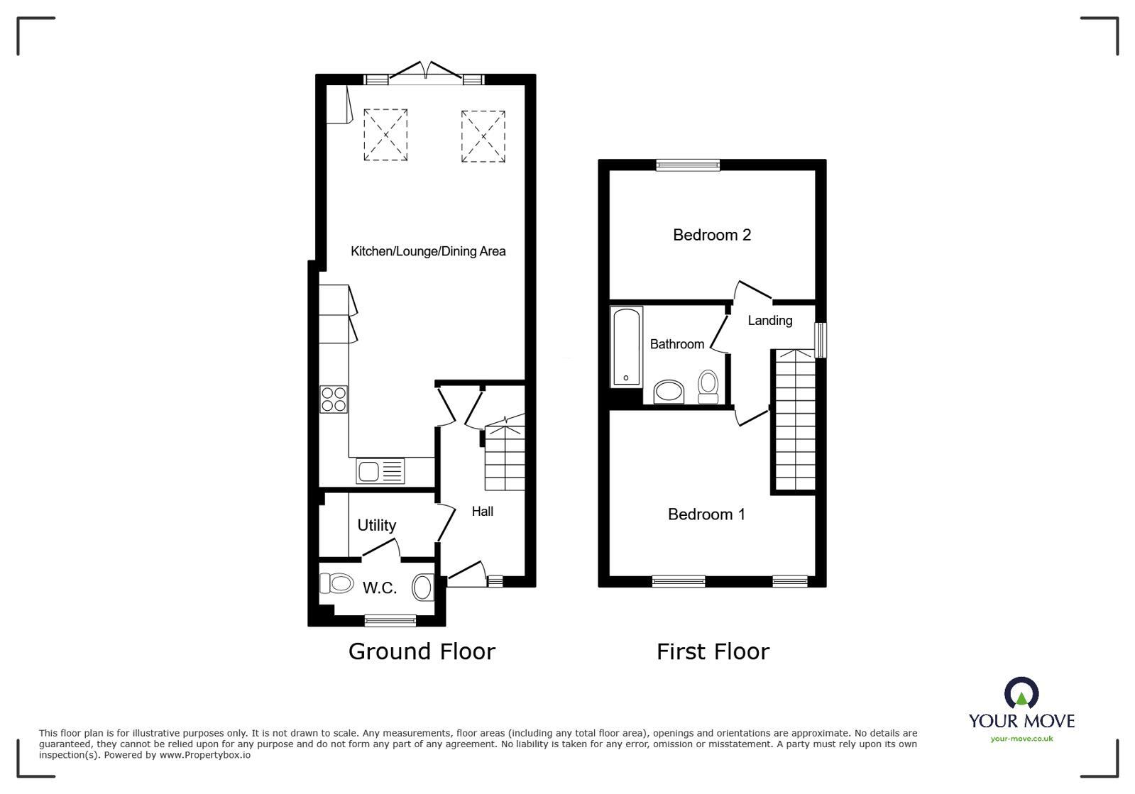 Floorplan of 2 bedroom End Terrace House for sale, Constance Close, Rochester, Kent, ME1