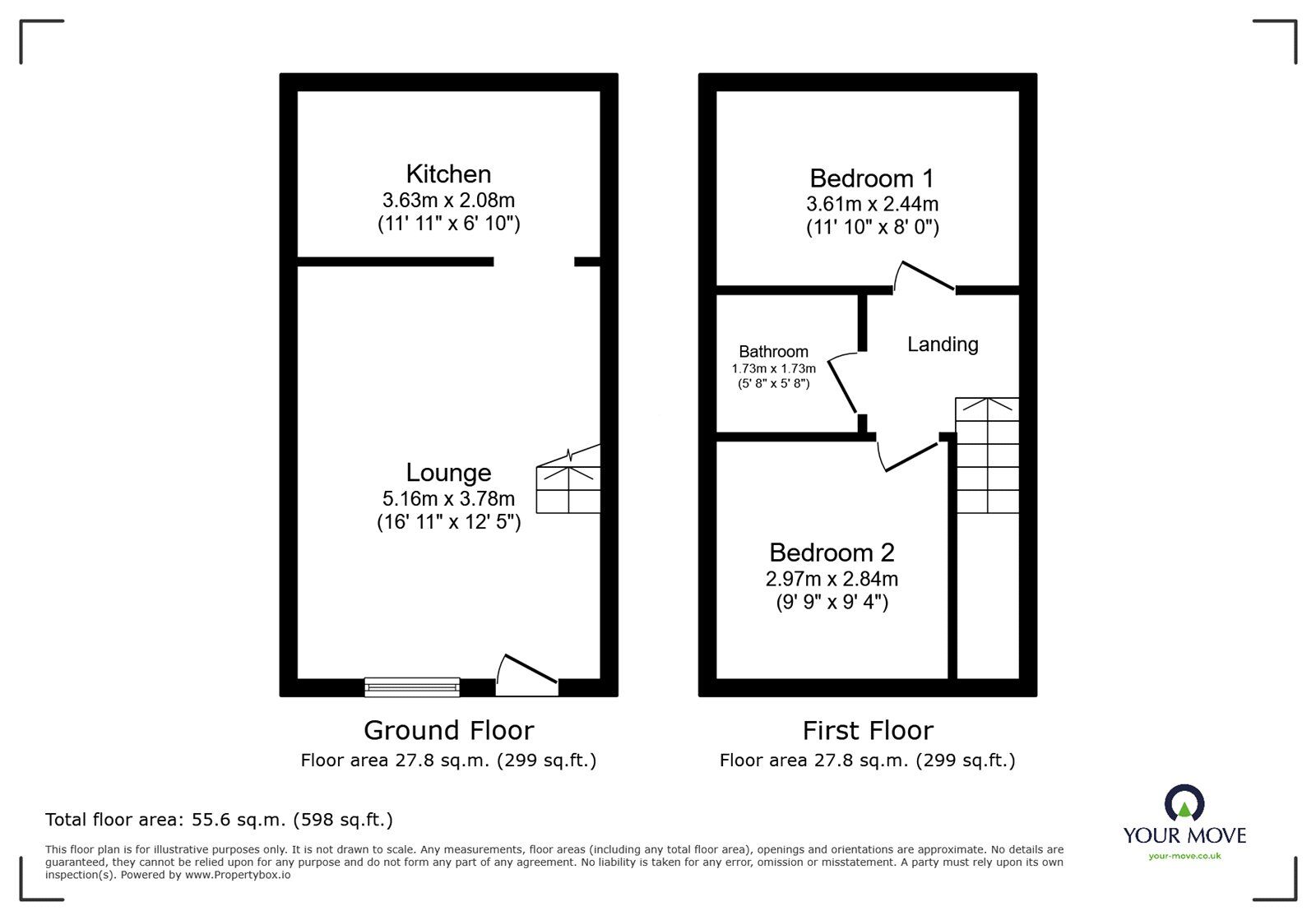 Floorplan of 2 bedroom House to rent, Prince Albert Road, Southsea, Hampshire, PO4