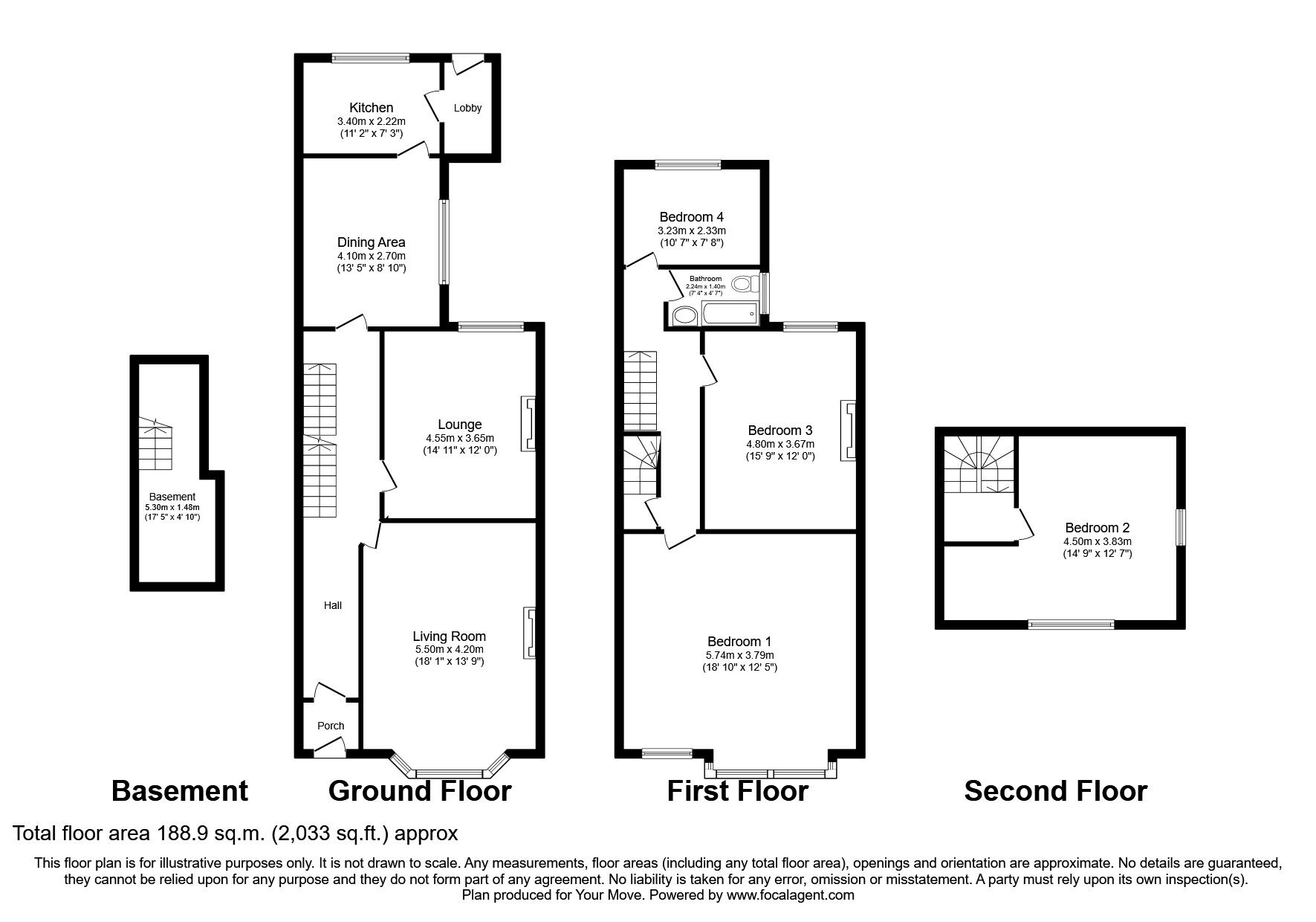 Floorplan of 3 bedroom Semi Detached House for sale, Belgrave Road, Oldham, Greater Manchester, OL8