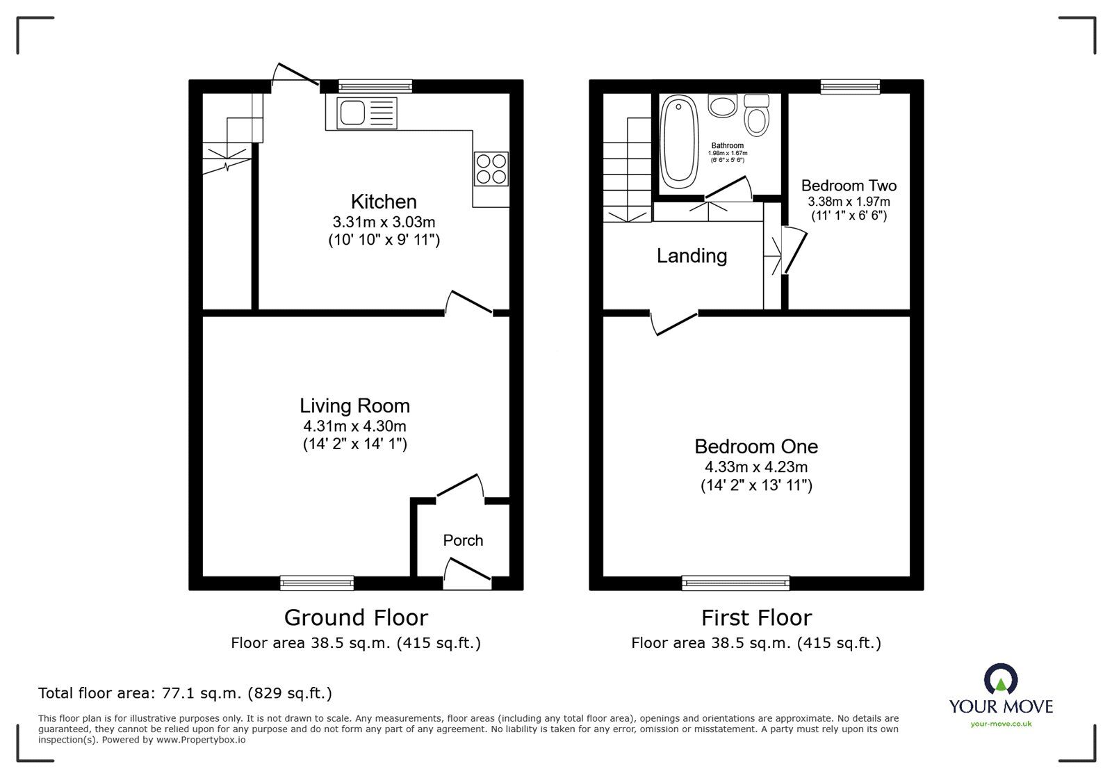 Floorplan of 2 bedroom Mid Terrace House to rent, Edmund Street, Shaw, Greater Manchester, OL2
