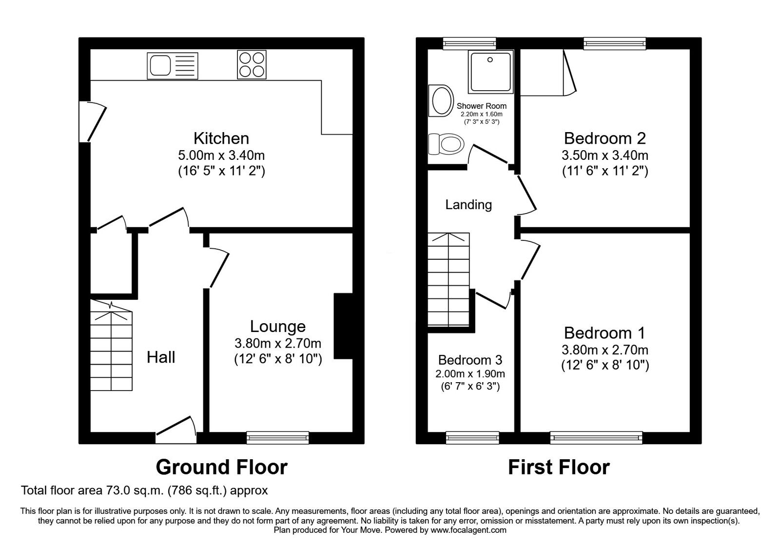 Floorplan of 3 bedroom Detached House for sale, Bickerstaffe Close, Shaw, Greater Manchester, OL2