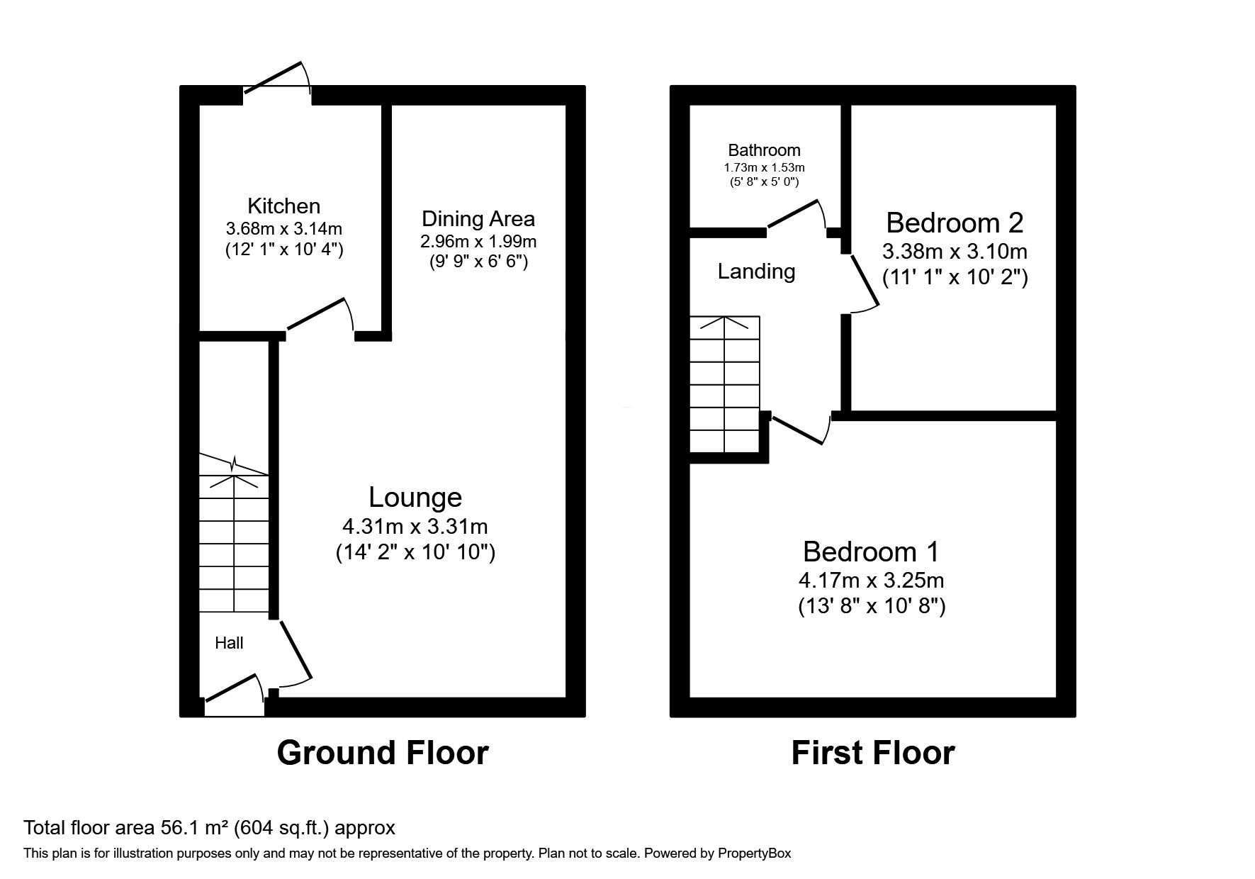 Floorplan of 2 bedroom Semi Detached House for sale, Laburnum Avenue, Chadderton, Greater Manchester, OL9