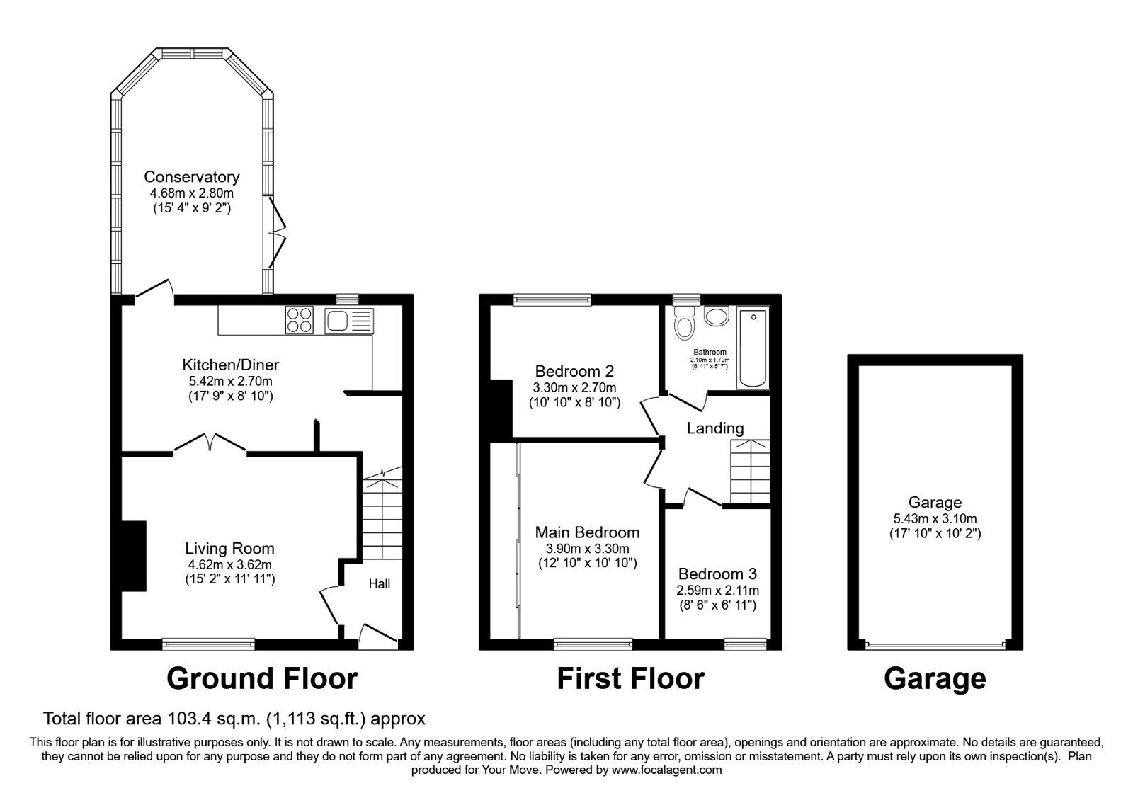 Floorplan of 3 bedroom Semi Detached House for sale, Sunfield Avenue, Oldham, Greater Manchester, OL4