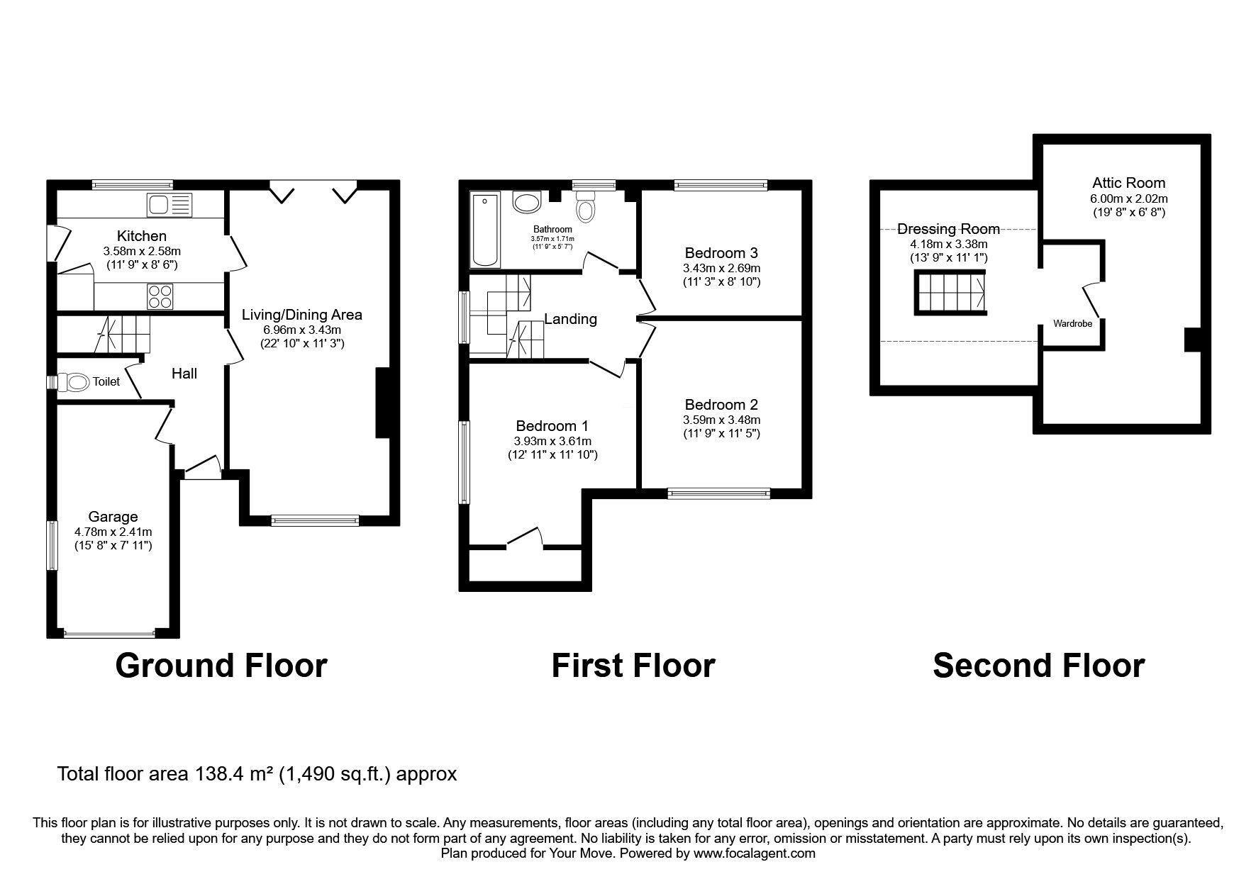 Floorplan of 3 bedroom Semi Detached House for sale, Cecil Street, Royton, Greater Manchester, OL2