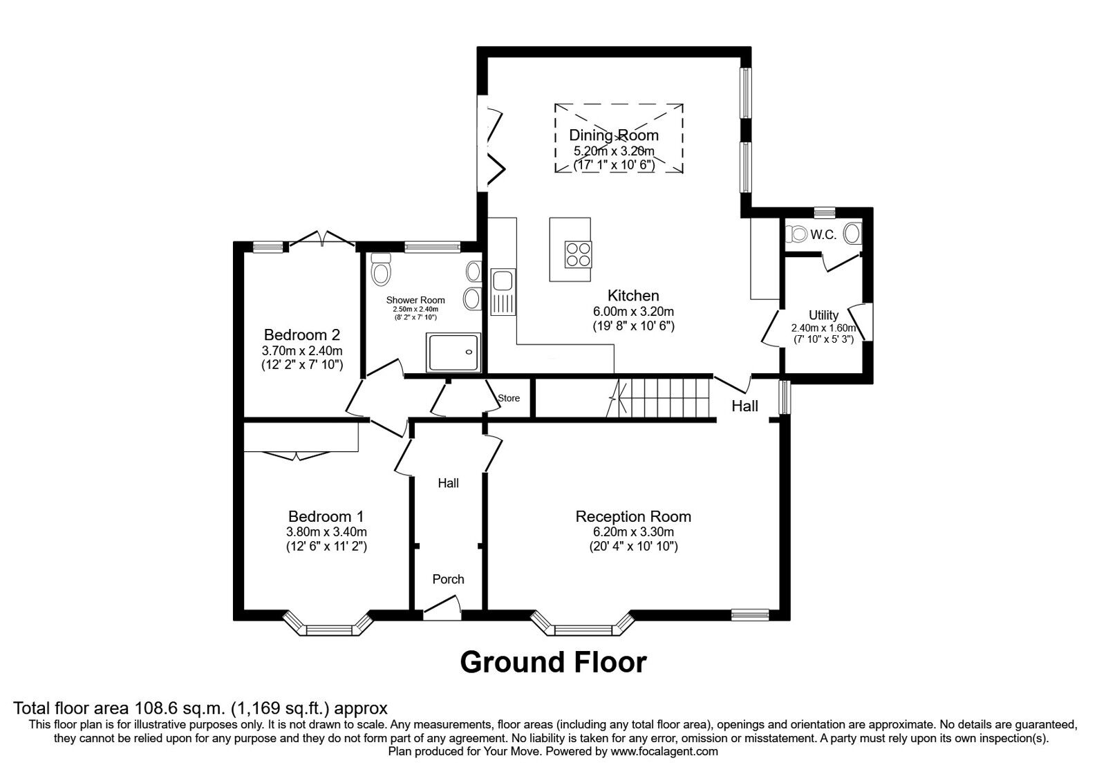 Floorplan of 4 bedroom Detached Bungalow for sale, Sholver Hill Close, Oldham, Greater Manchester, OL1