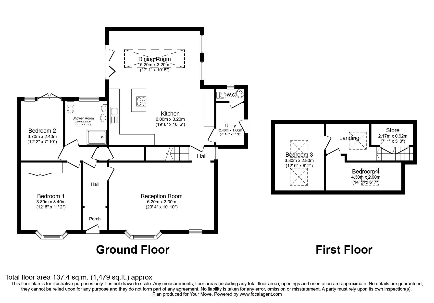 Floorplan of 4 bedroom Detached Bungalow for sale, Sholver Hill Close, Oldham, Greater Manchester, OL1