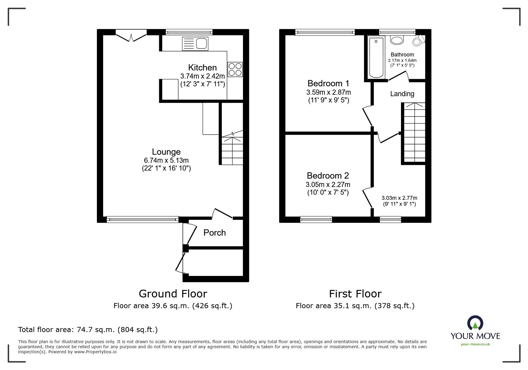 Floorplan of 2 bedroom End Terrace House for sale, Conrad Close, Oldham, Greater Manchester, OL1